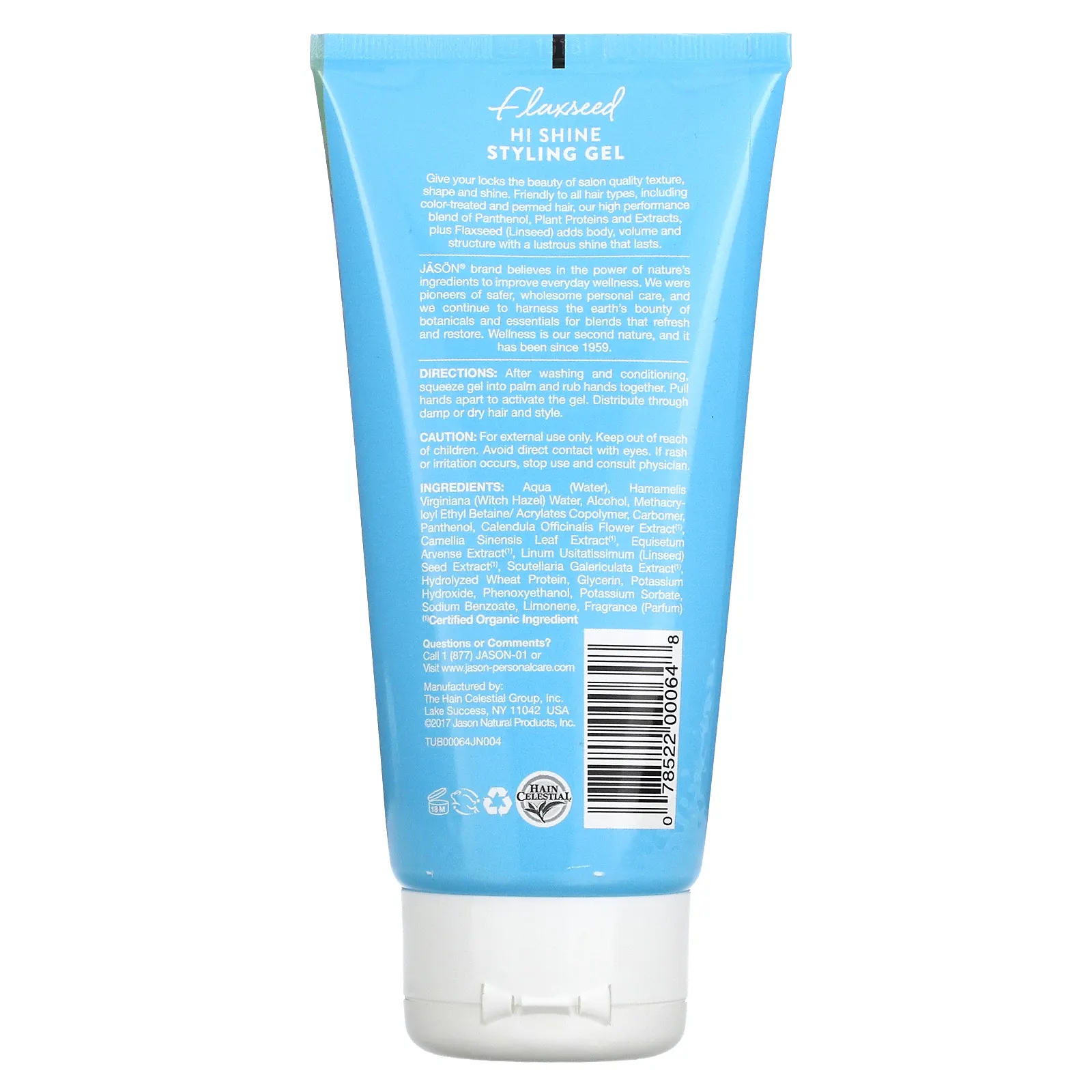 Jason Natural, Гель для укладки Flaxseed Hi Shine, 170 г (6 унций)