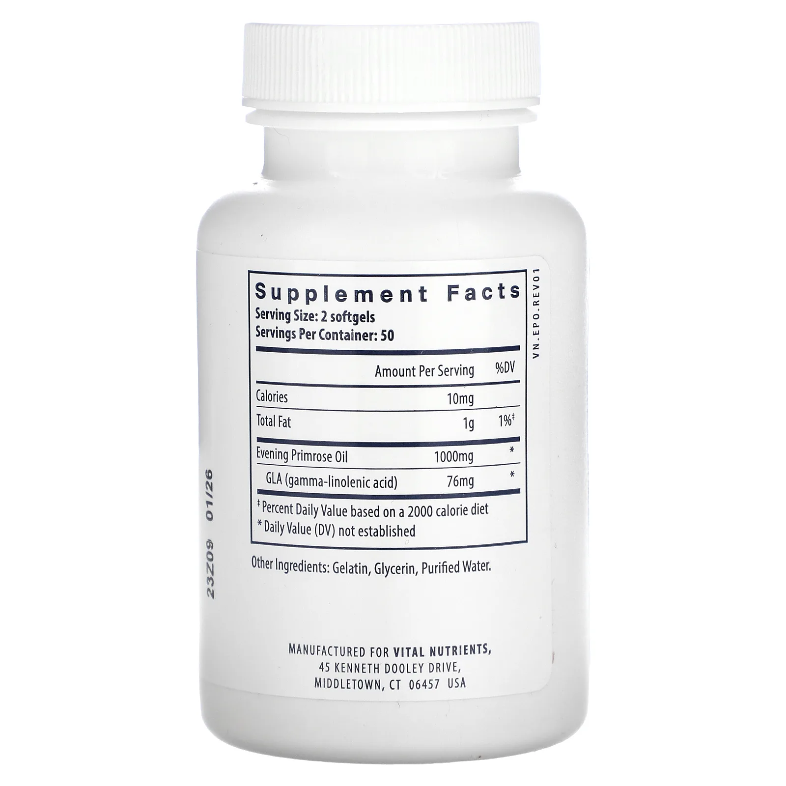 Vital Nutrients, Масло примулы вечерней, 100 мягких таблеток