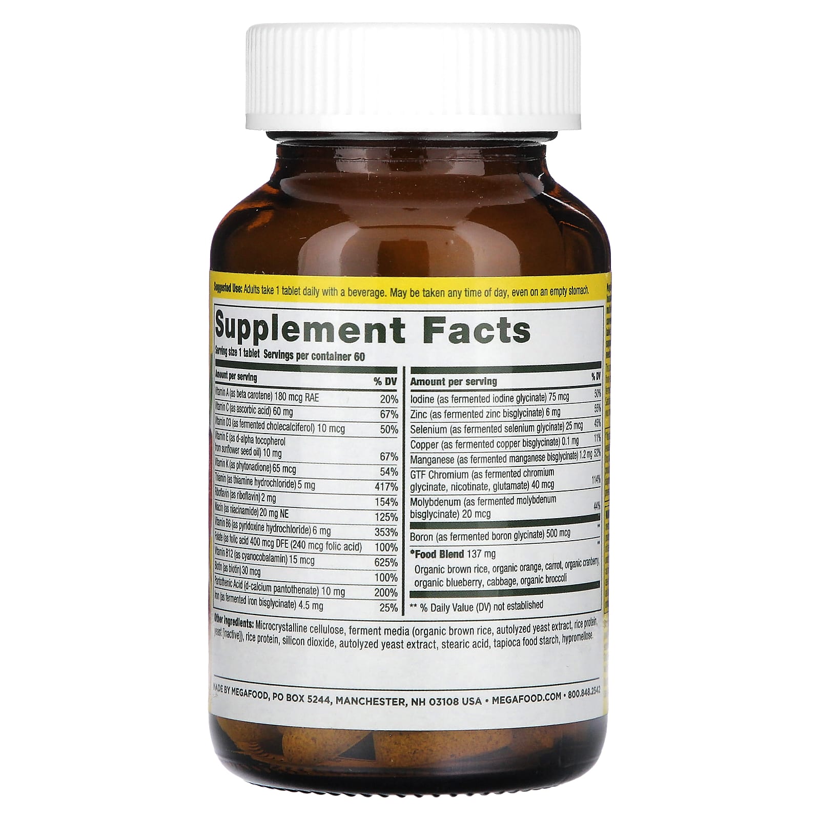 MegaFood, One Daily Multivitamin, мультивитаминный комплекс, 60 таблеток