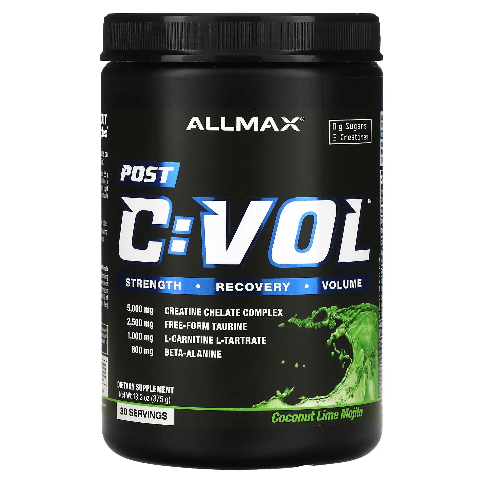 ALLMAX, CVOL, Post, вкус кокоса и лайма, 375 г (13,2 унции)