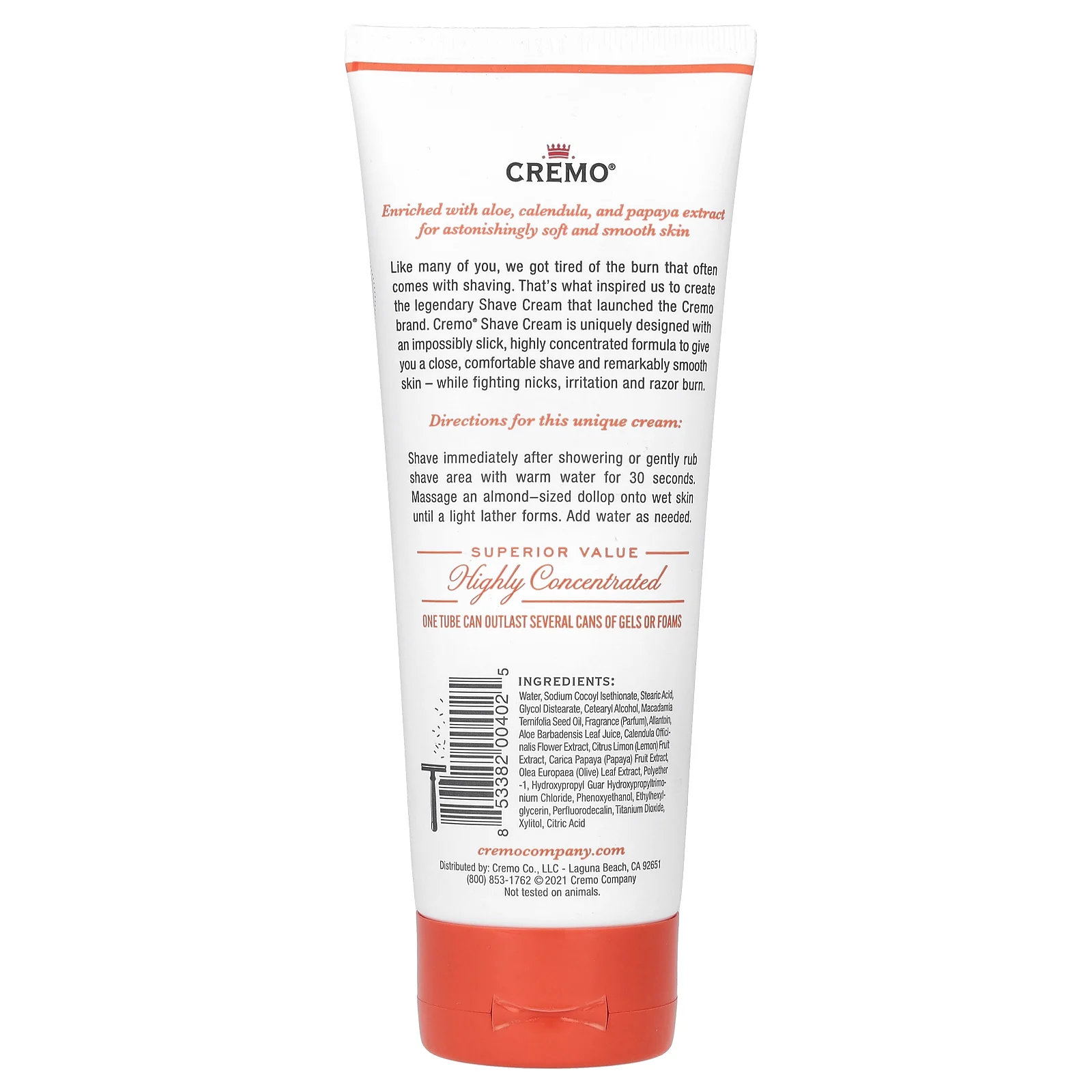 Cremo, крем для бритья, кокос и манго, 177 мл (6 жидк. унций)