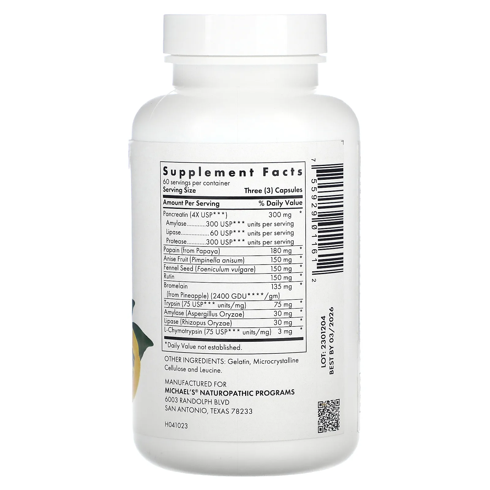 Michael's Naturopathic, Пищеварительные ферменты, 180 капсул