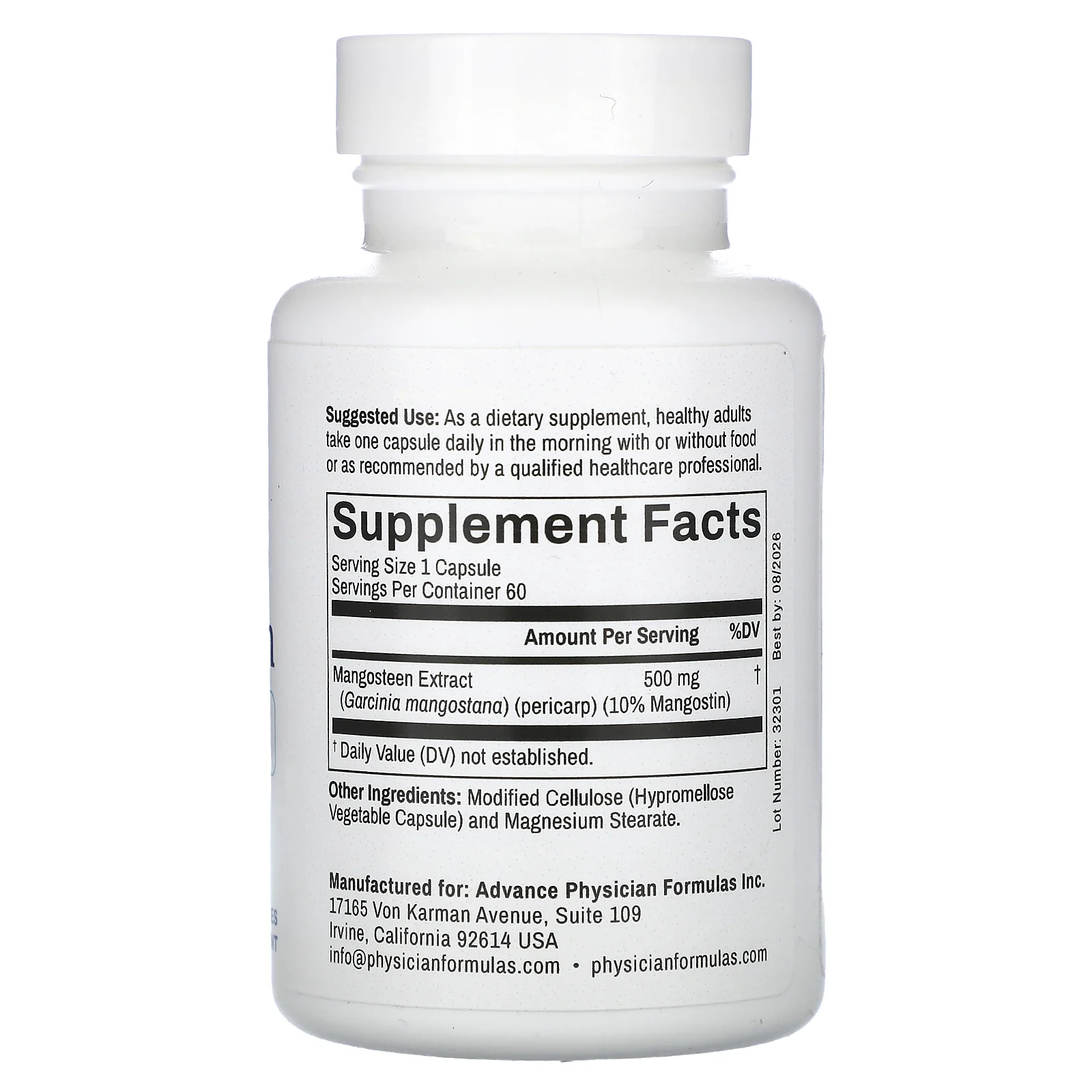 Advance Physician Formulas, мангостан, 500 мг, 60 капсул