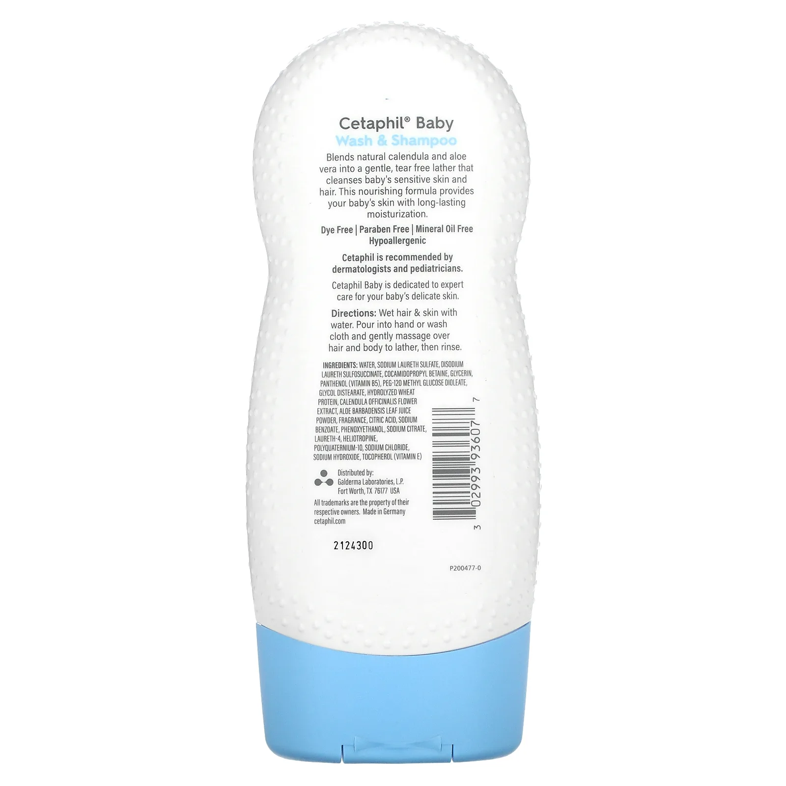 Cetaphil, детский гель для душа и шампунь, с органической календулой, 230 мл (7,8 жидк. унции)