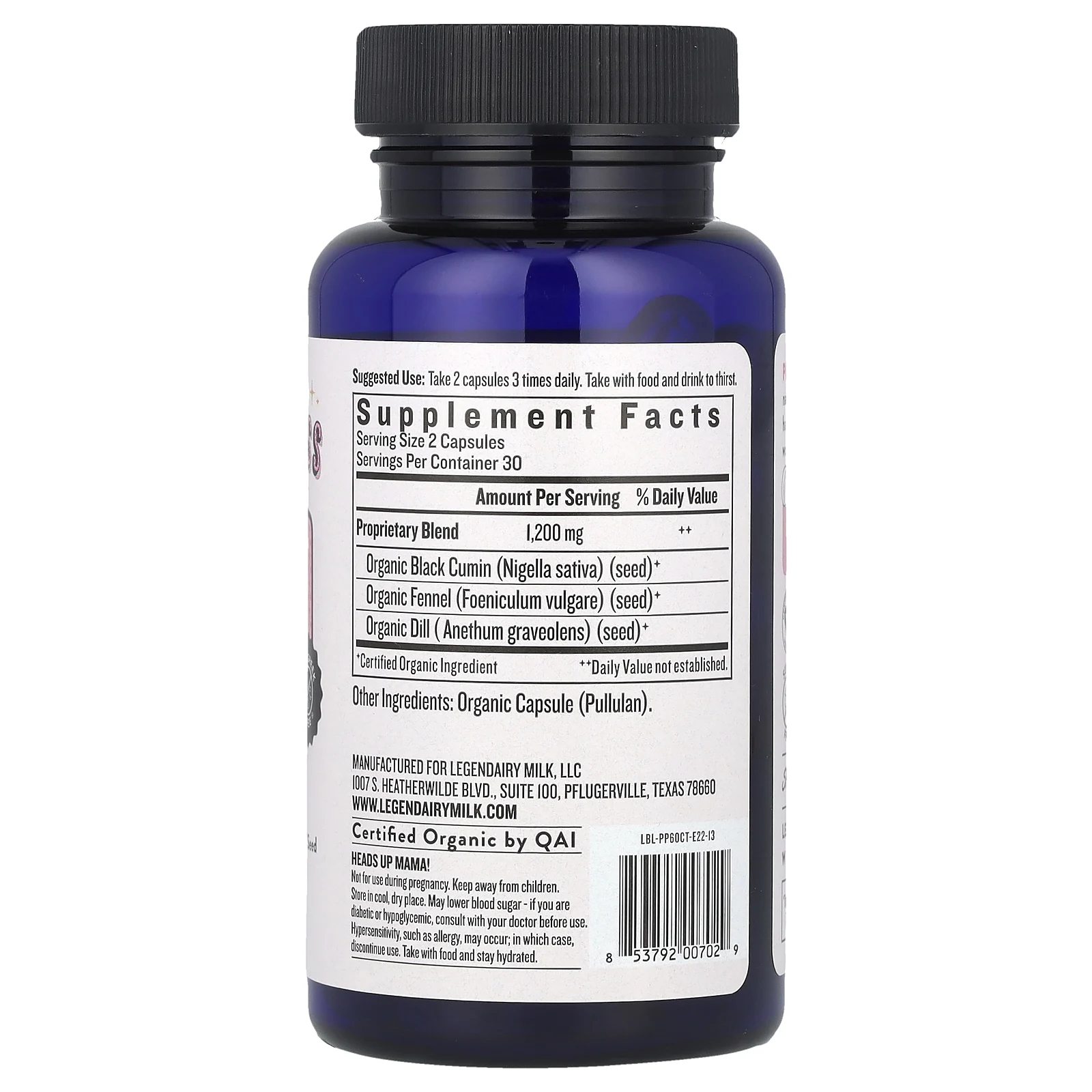 Legendairy Milk, Pump Princess, 60 вегетарианских капсул