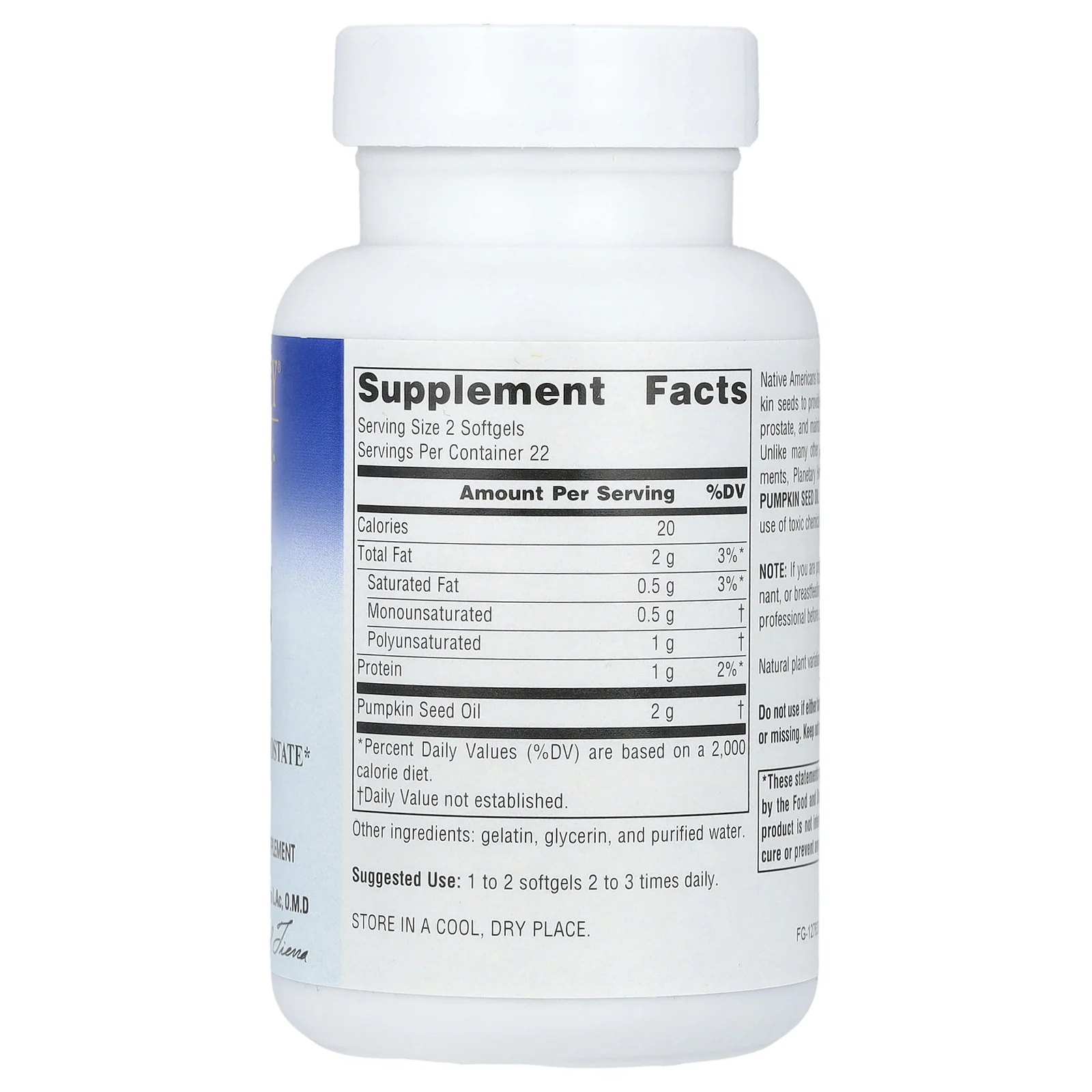 Planetary Herbals, Full Spectrum ™ масло семян тыквы, 1000 мг, 45 капсул (500 мг в каждой капсуле)