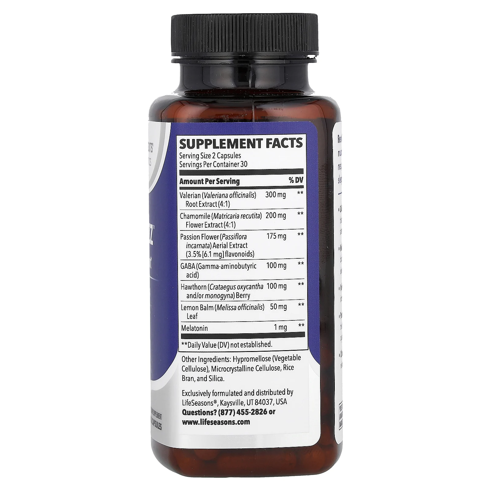 LifeSeasons, Снотворное Rest-ZZZ, 60 вегетарианских капсул