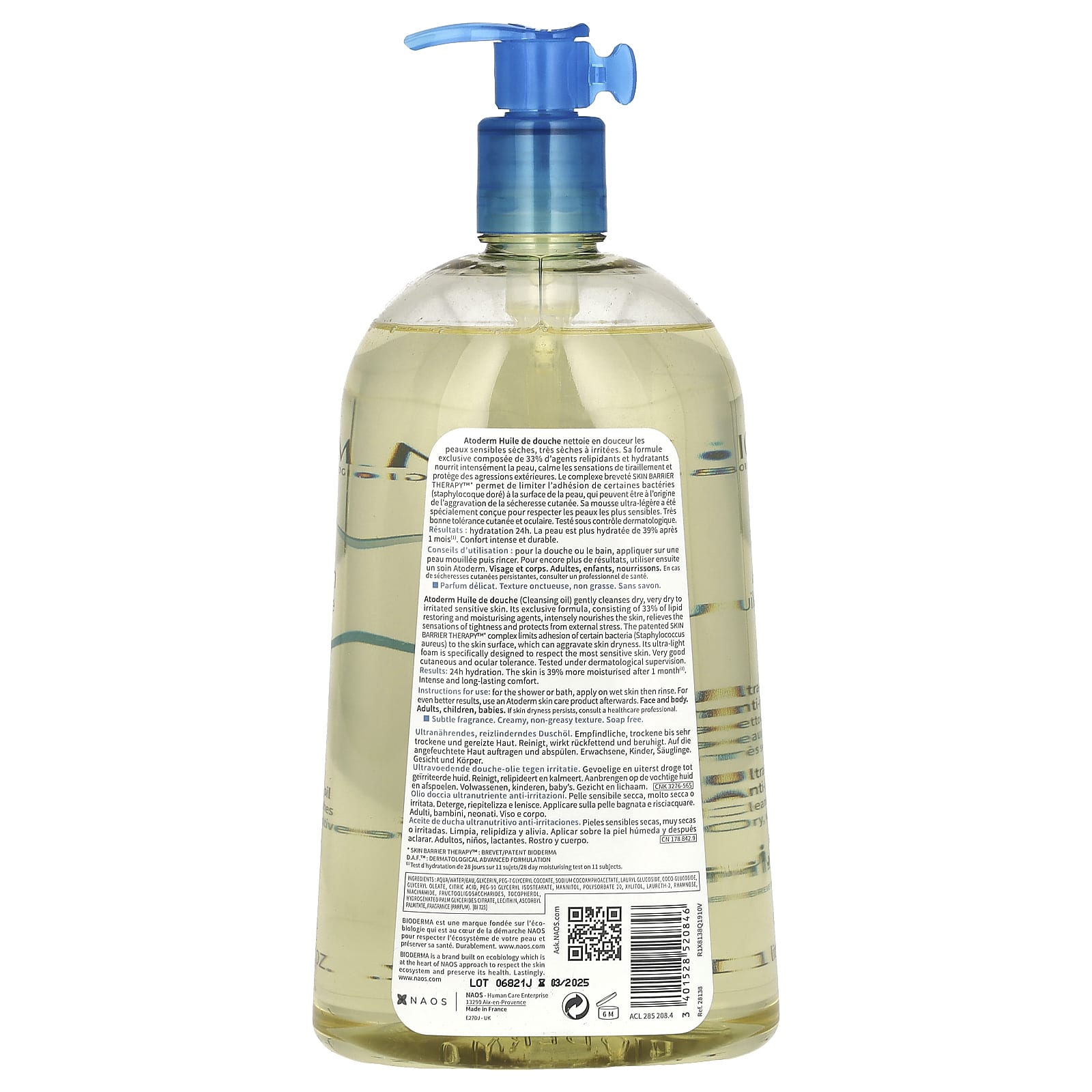 Bioderma, Atoderm, ультрапитательное масло для душа против раздражения, 33,80 жидк. Унции