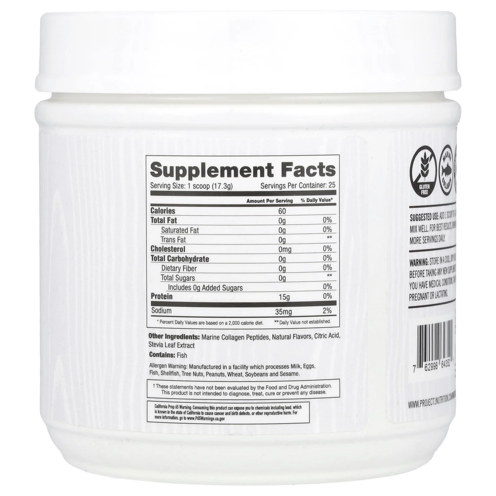 Martha Stewart Wellness, Морской оздоровительный коллаген, лимон, 432,5 г (15,27 унции)