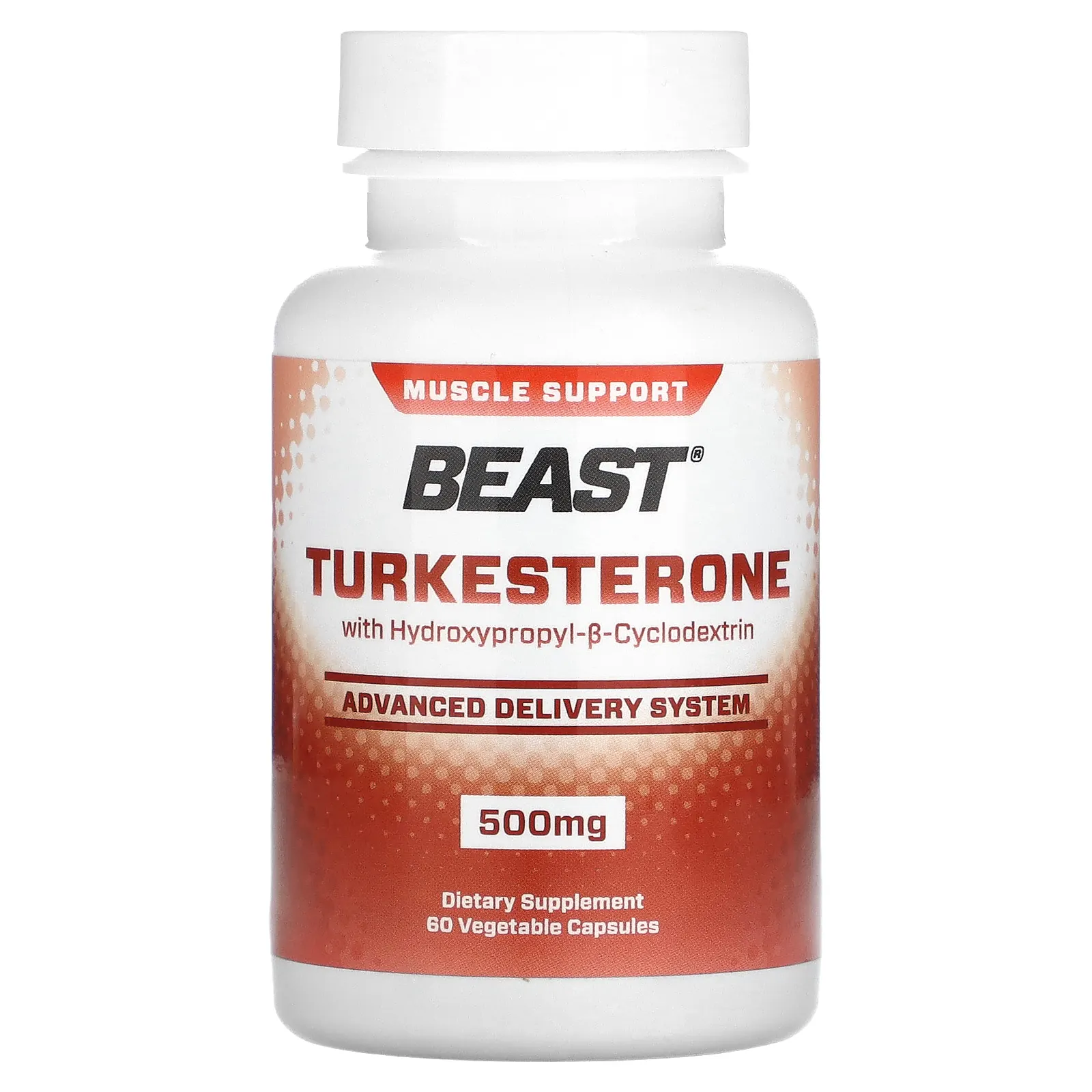 Beast, Туркестерон, с гидроксипропил-ß-циклодекстрином, 500 мг, 60 растительных капсул