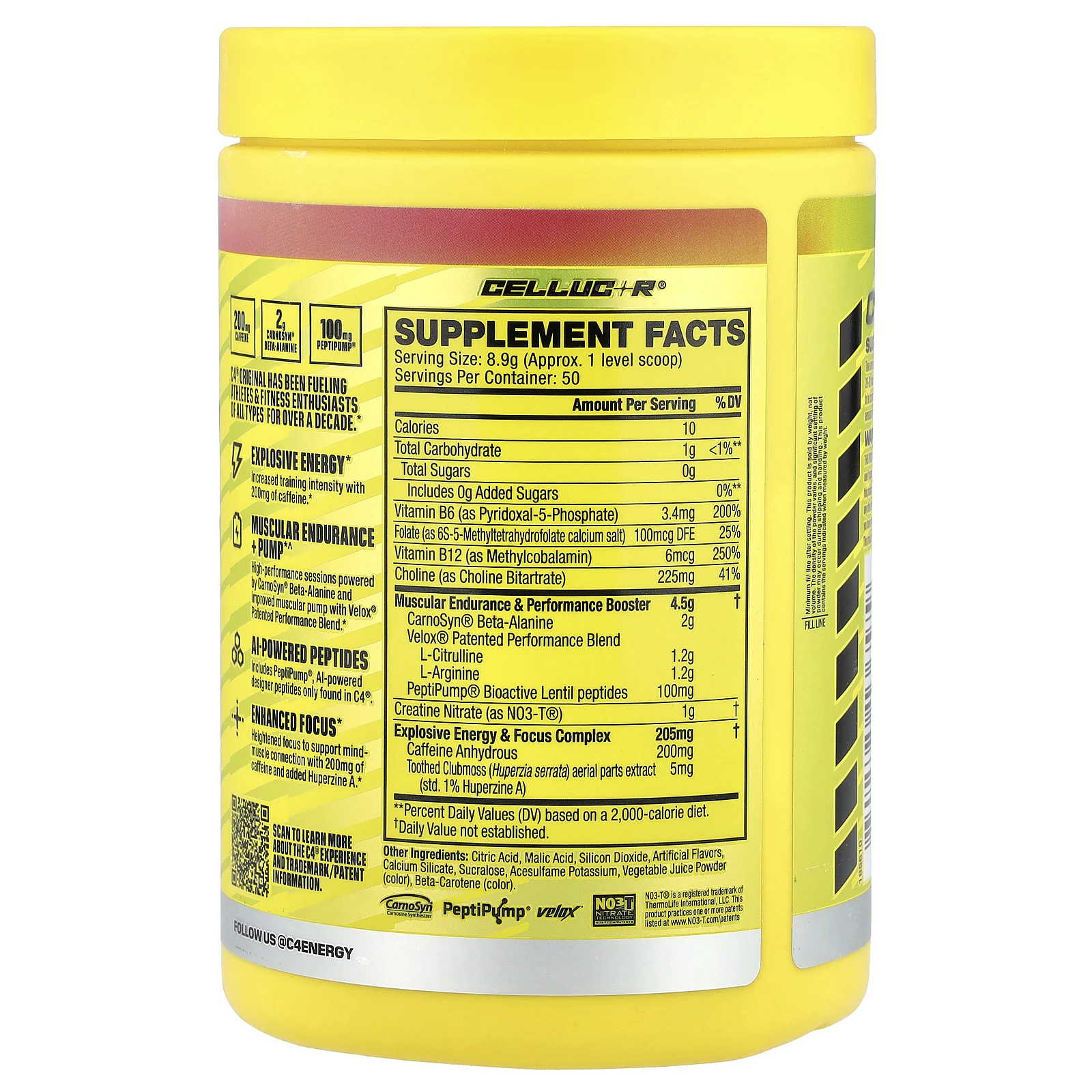 C4 / Cellucor, C4® Original, предтренировочный комплекс, со вкусом арбуза, 445 г (15,7 унции)