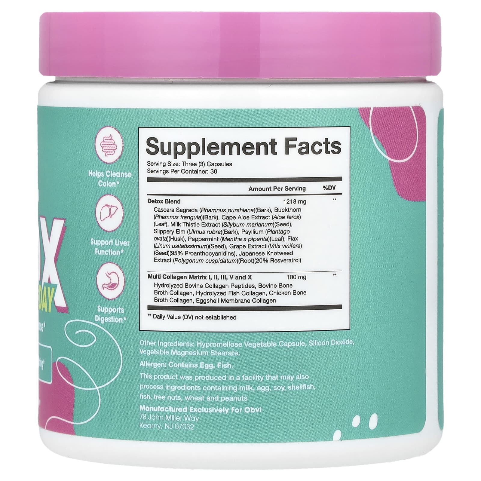 Obvi, Collagen Detox, 90 капсул