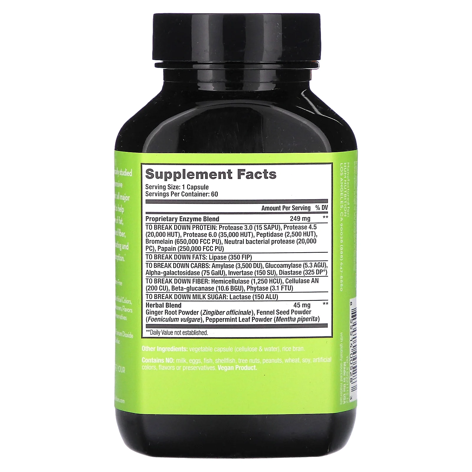 HUM Nutrition, Flatter Me, 60 веганских капсул