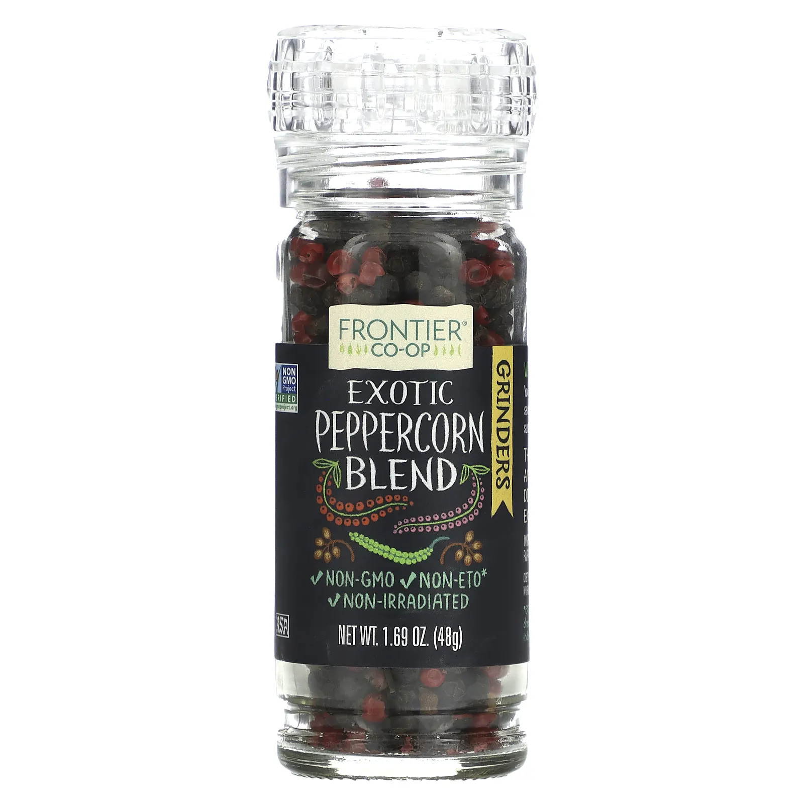 Frontier Co-op, Смесь экзотических перцев горошком, 1,69 унции (48 г)