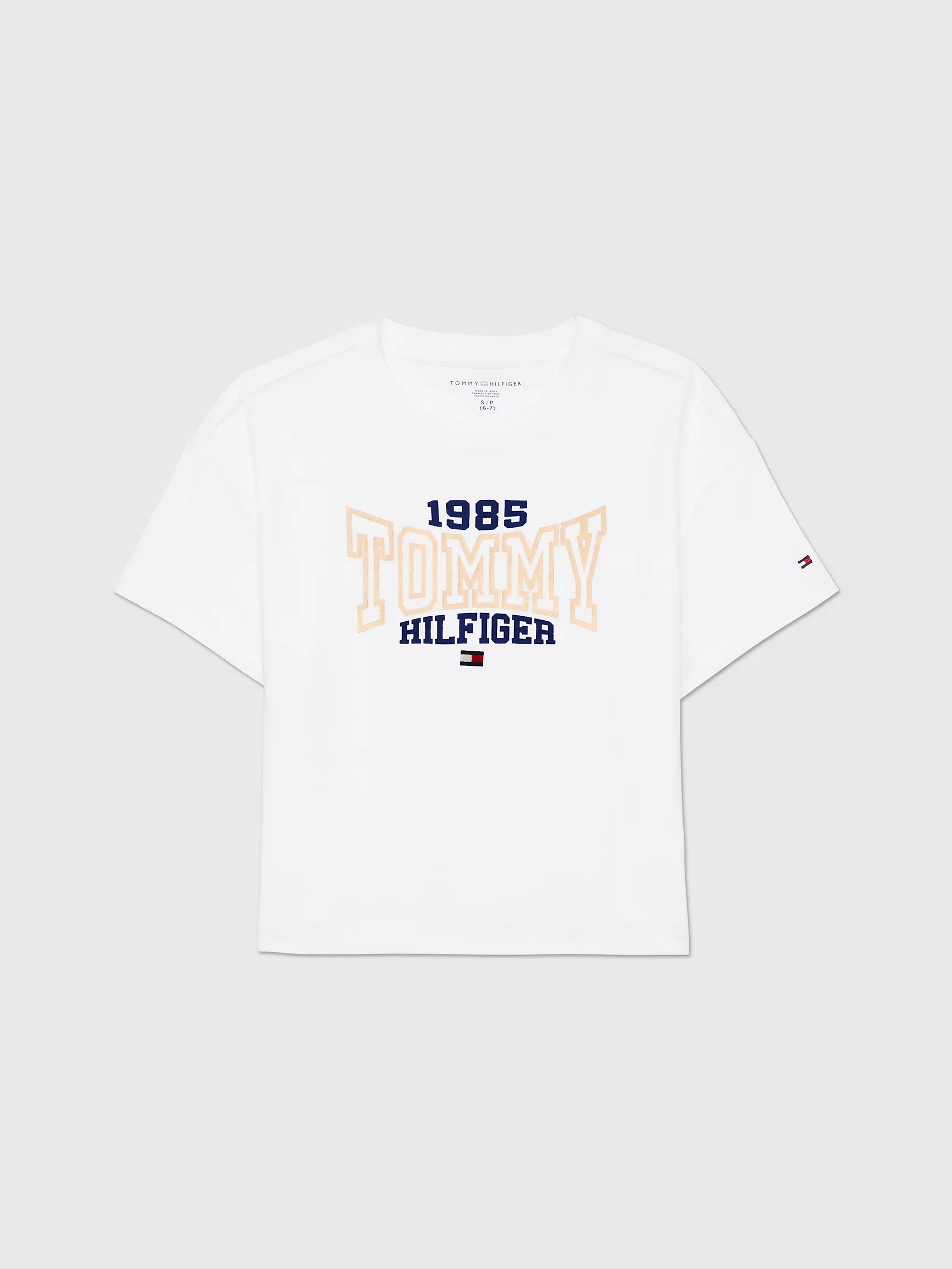 Футболка для девочек Tommy Hilfiger, Детская футболка с логотипом университета 1985