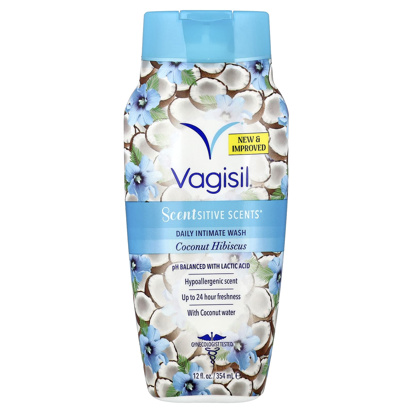 Vagisil, Scentsitive Scents®, средство для ежедневного умывания, кокос и гибискус, 354 мл (12 жидк. унций)