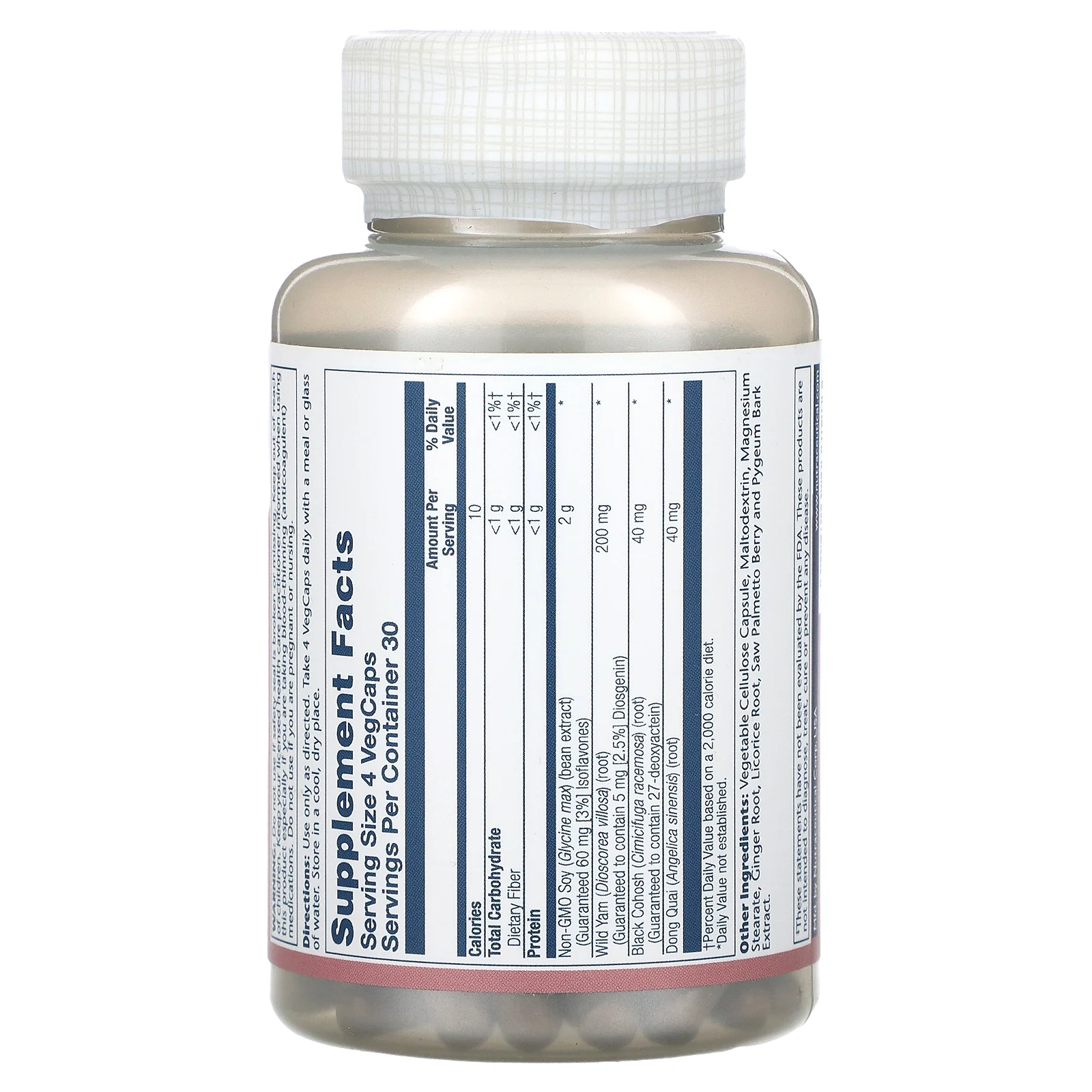 Solaray, Фитоэстроген с диким ямсом, черным клопогоном и набережной донг, 120 растительных капсул