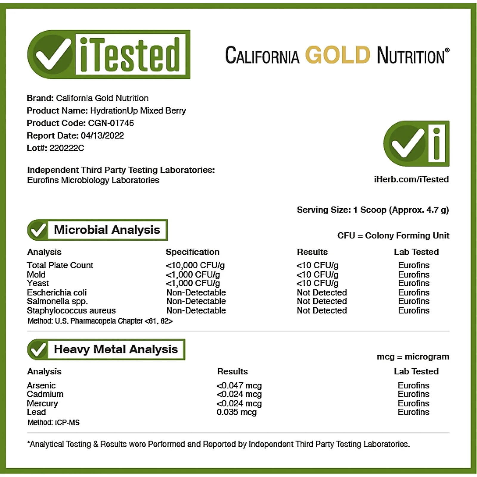California Gold Nutrition, HydrationUP, электролиты с ягодным вкусом, 227 г (8 унций)