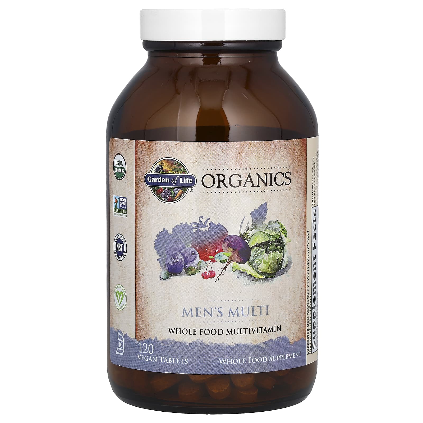 Garden of Life, MyKind Organics, мультивитамины для мужчин, 120 веганских таблеток