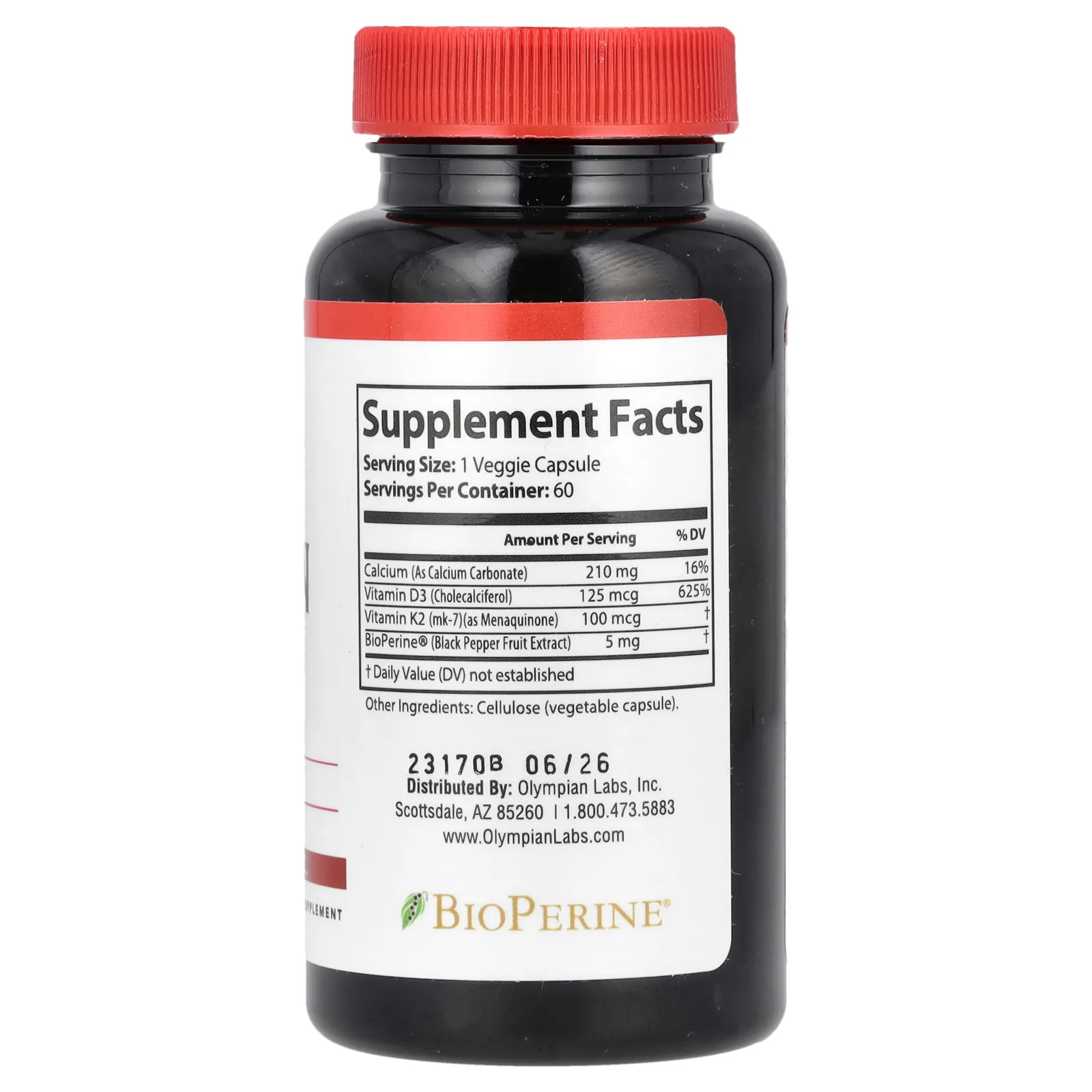 Olympian Labs, Витамин K2 + D3, 60 капсул