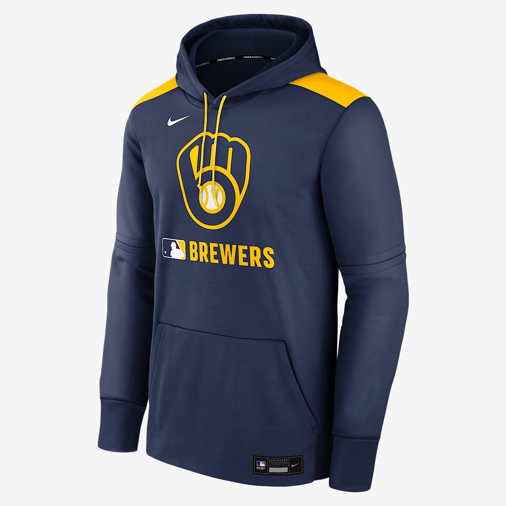 Milwaukee Brewers Authentic Collection Men's Nike Therma MLB Pullover Hoodie