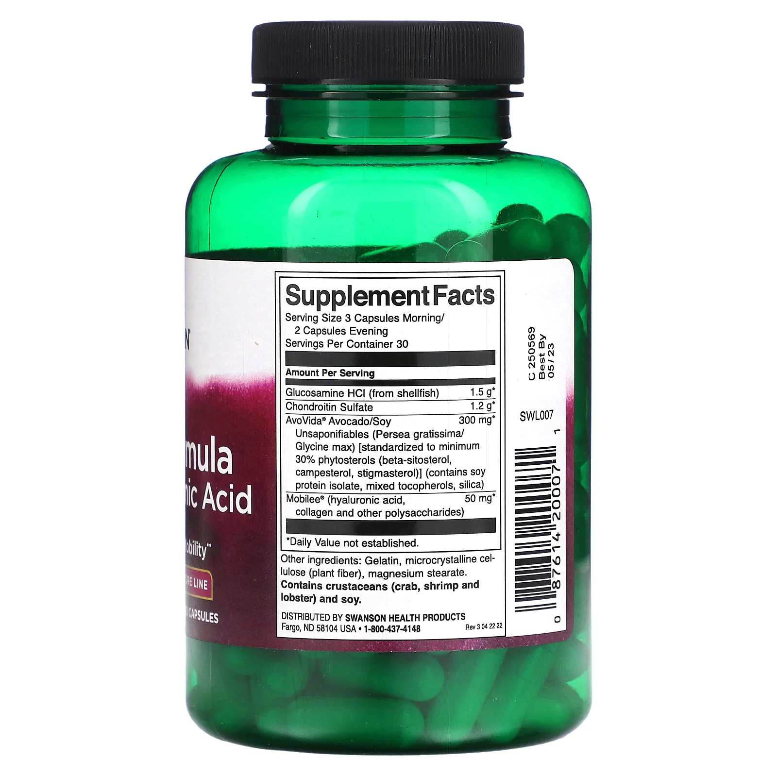 Swanson, Формула для суставов с гиалуроновой кислотой, 150 капсул