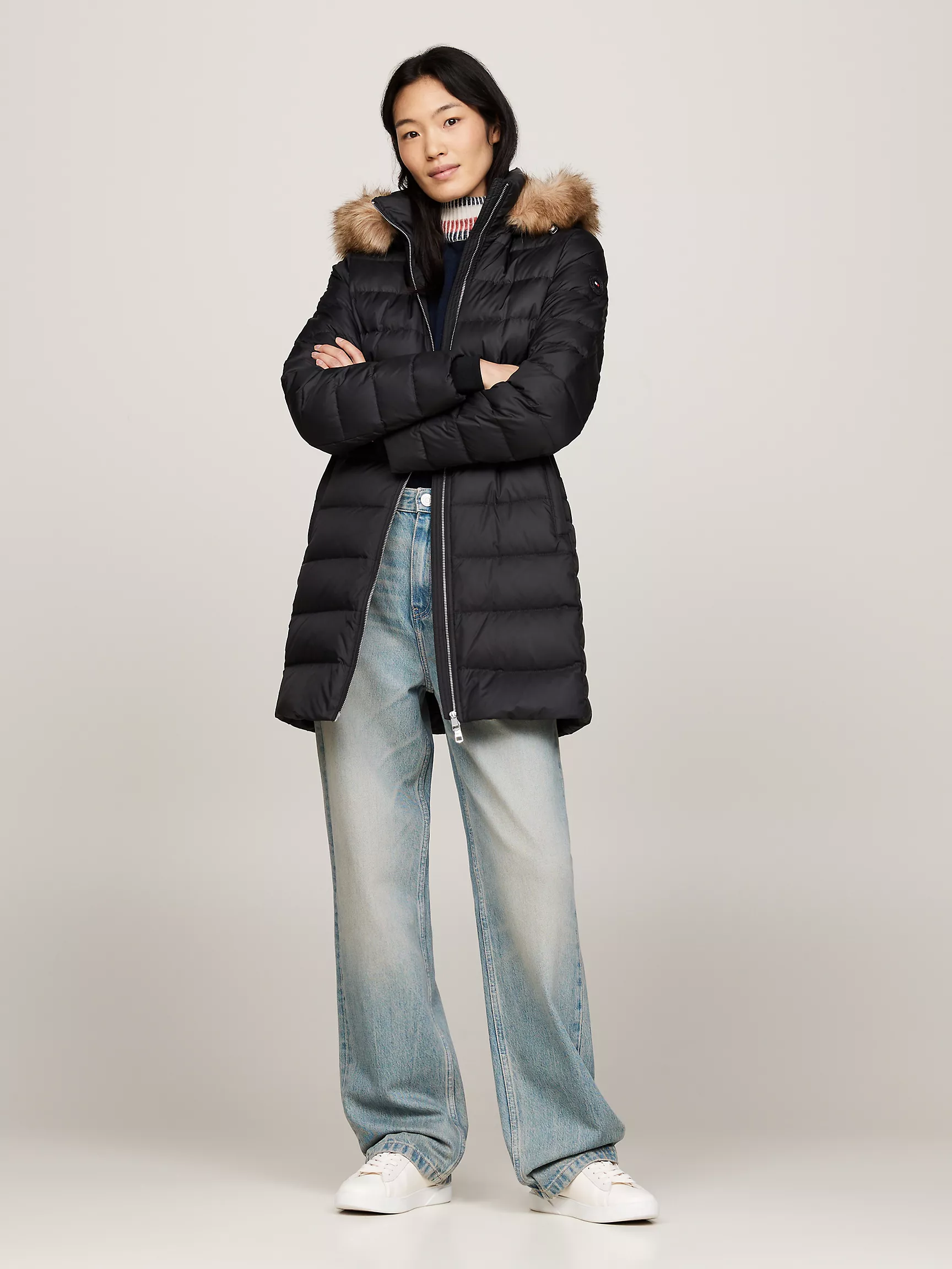 Женское пальто Tommy Hilfiger, Водоотталкивающее пуховое пальто с капюшоном