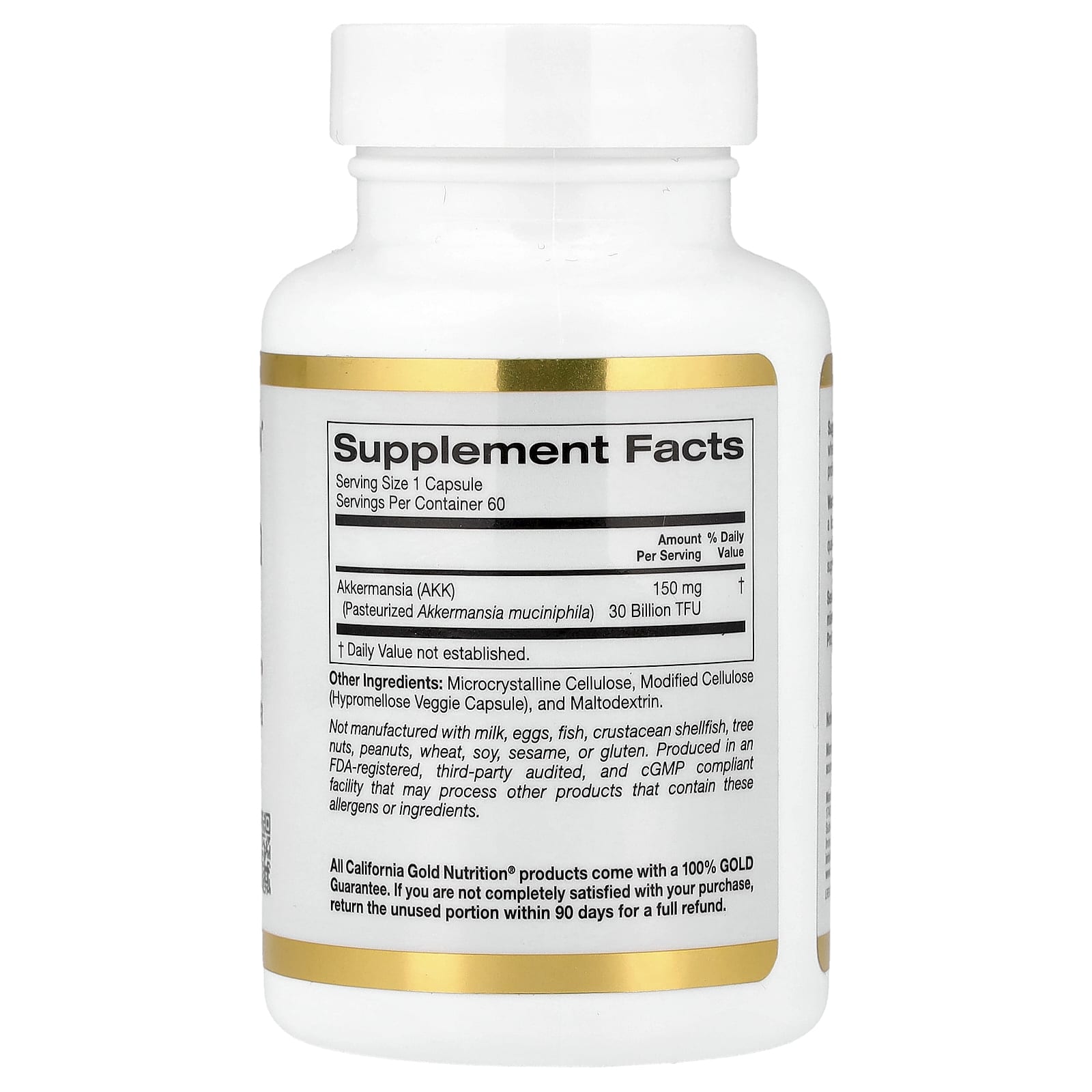 California Gold Nutrition, Akkermansia 30B, аккермансия, 60 вегетарианских капсул