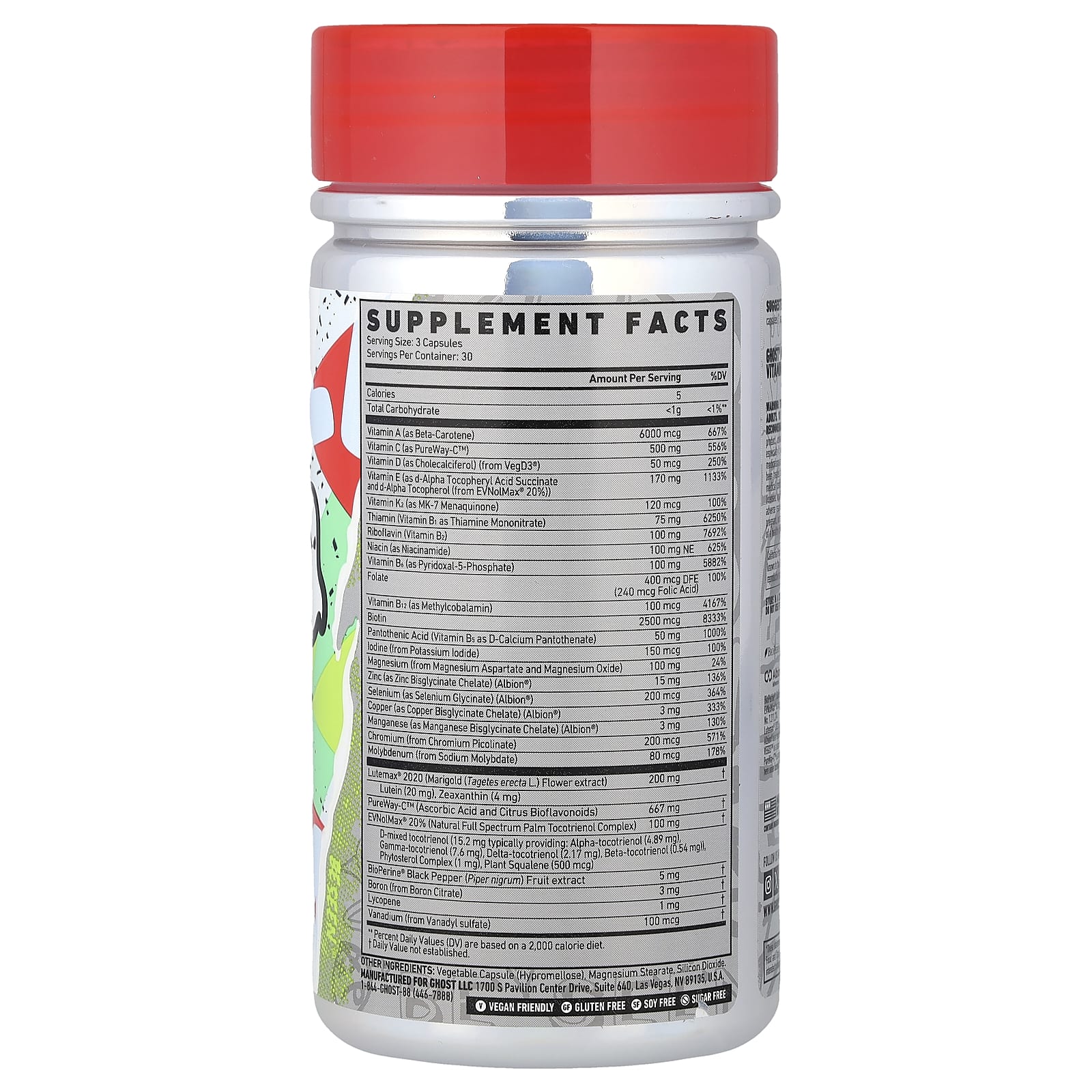 Ghost, мультивитамины, 90 растительных капсул