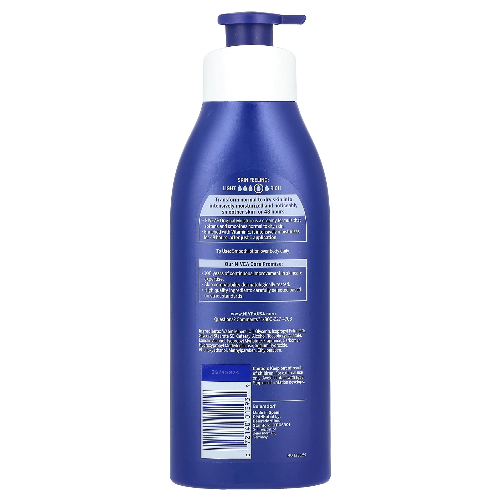 Nivea, Оригинальный увлажняющий лосьон для тела, 500 мл (16,9 жидк. Унции)