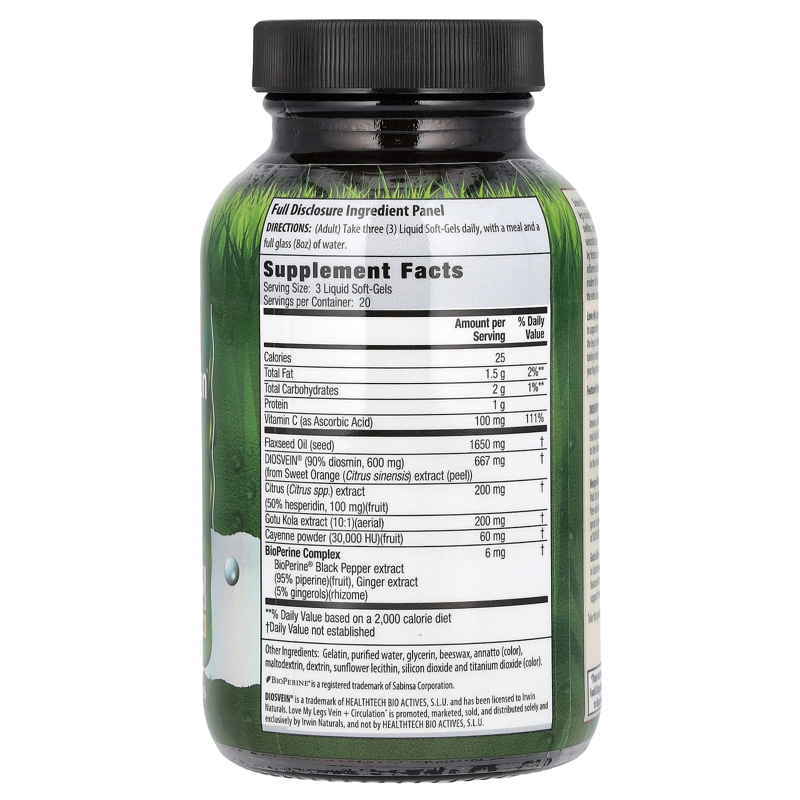 Irwin Naturals, Love My Legs, для здоровья вен и нормального кровообращения, 60 мягких гелевых капсул