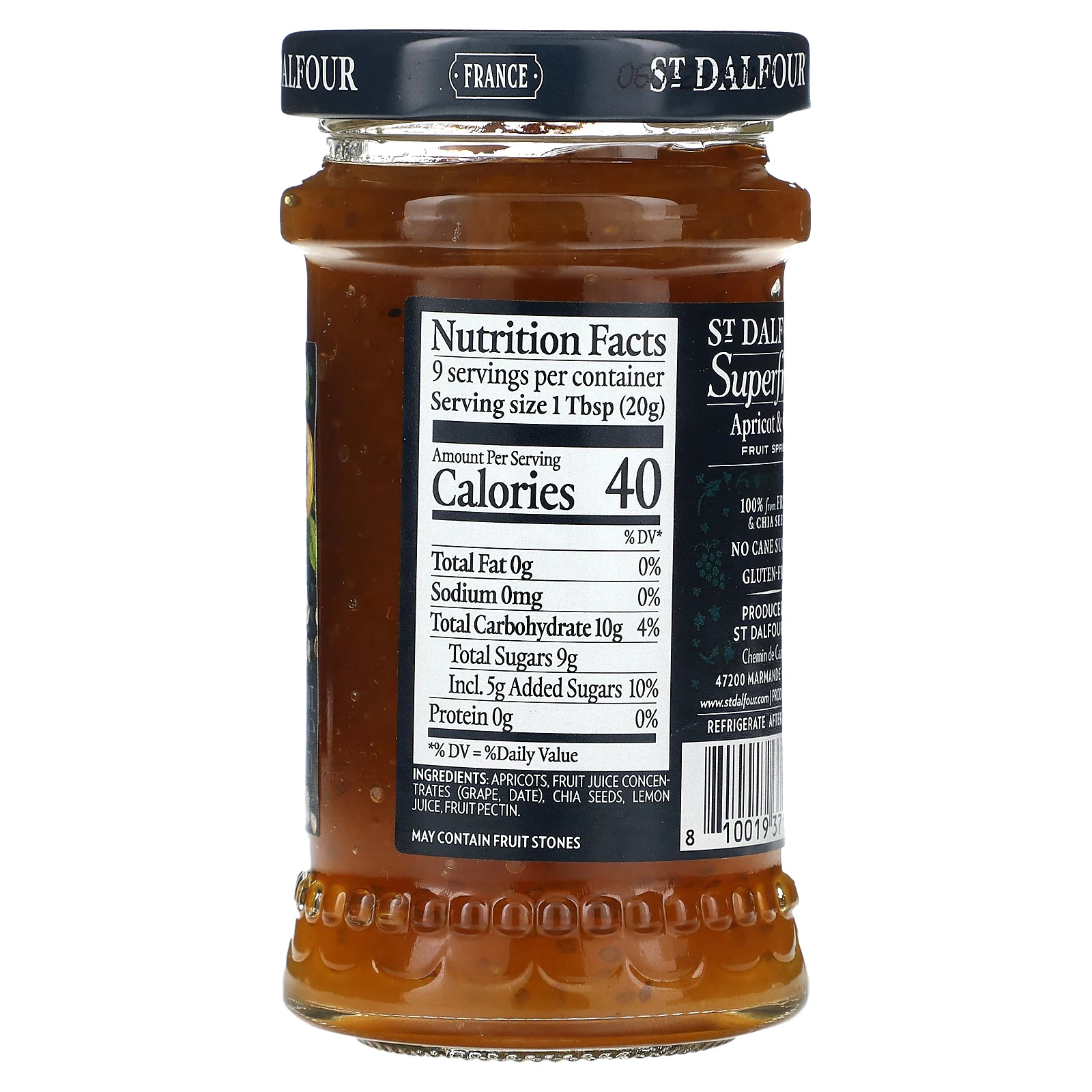 St. Dalfour, суперфрукты, фруктовая паста, абрикос и чиа, 170 г (6 унций)