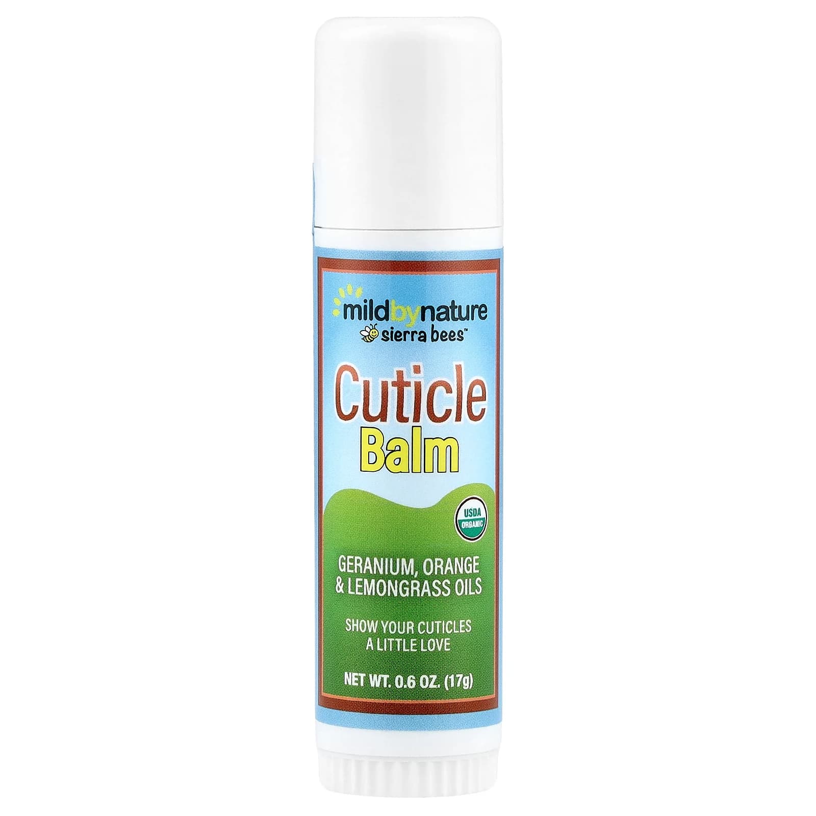 Mild By Nature, Sierra Bees™, бальзам-стик для кутикулы, герань, апельсин и лемонграсс, 17 г (0,6 унции)