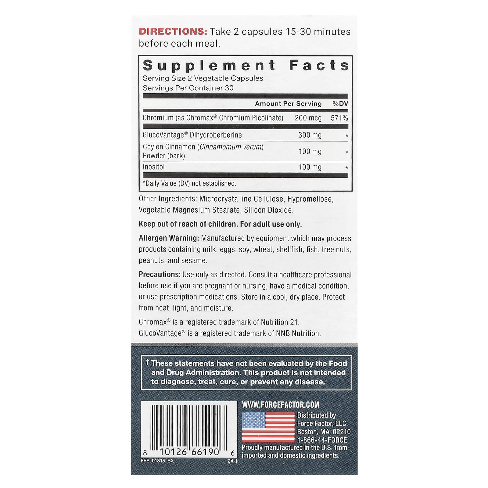 Force Factor, Ultra Berberine ™, 60 растительных капсул