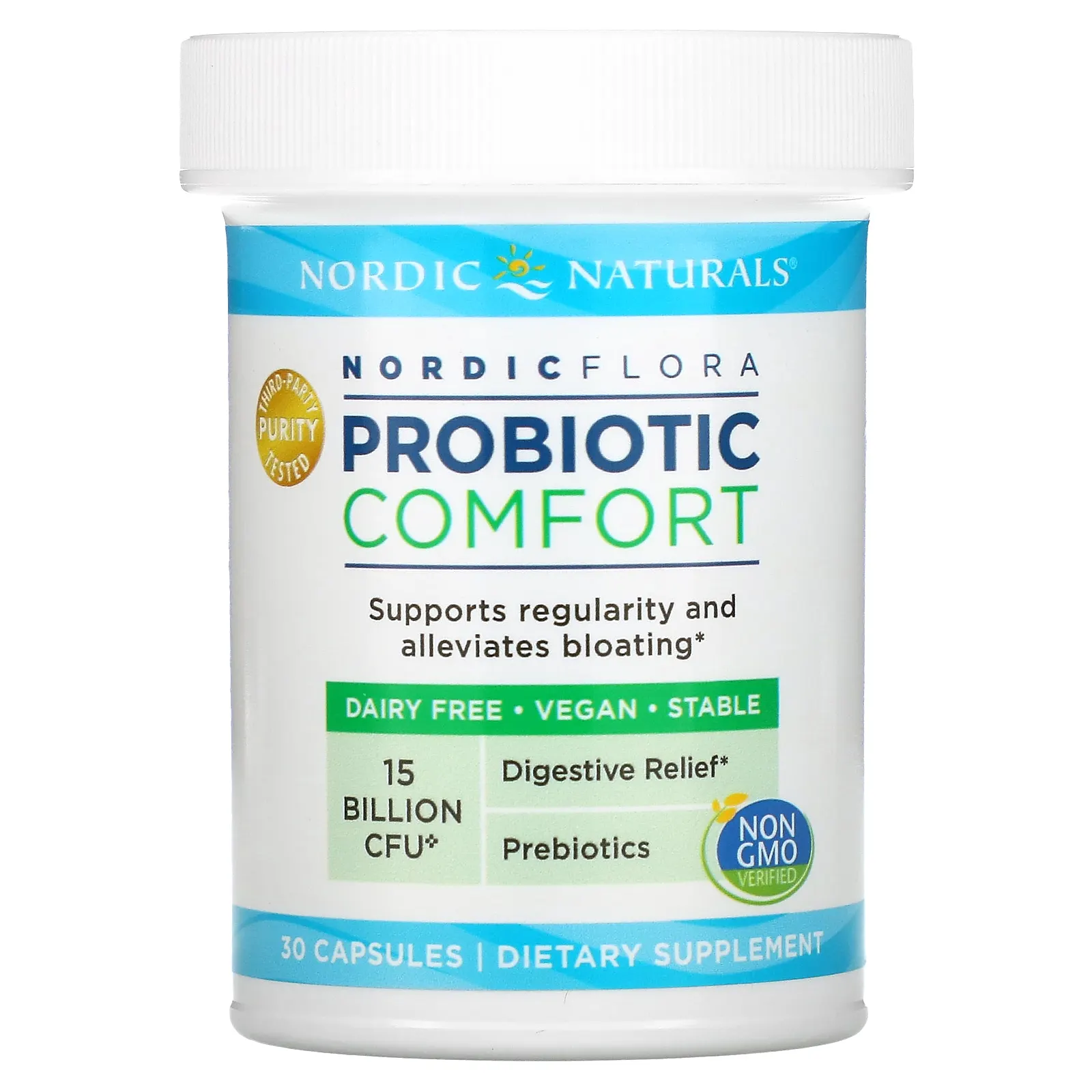 Nordic Naturals, Nordic Flora Probiotic, Comfort, 15 млрд КОЕ, 30 капсул