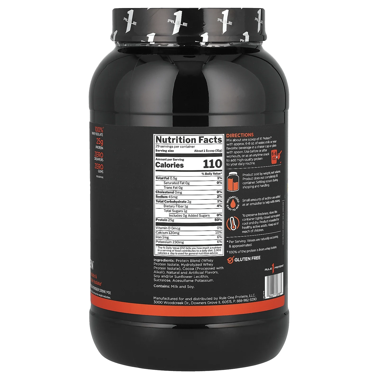 Rule One Proteins, R1 протеиновая смесь для приготовления напитка, со вкусом кофе мокко, 899 г (1,98 фунта)
