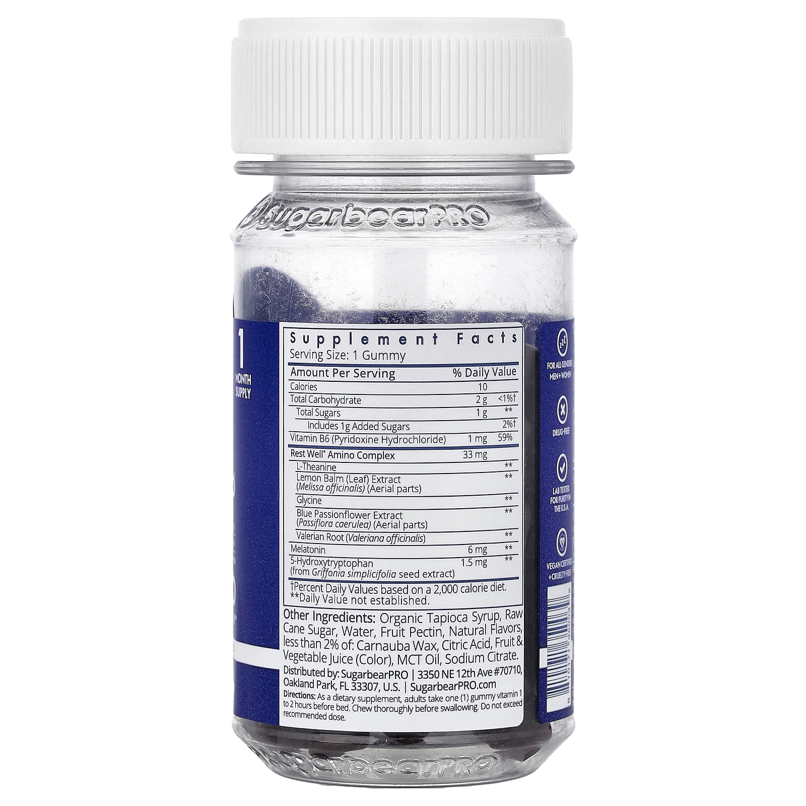 SugarbearPro, для сна, 5 жевательных таблеток с аминокислотами HTP, 32 жевательных таблетки