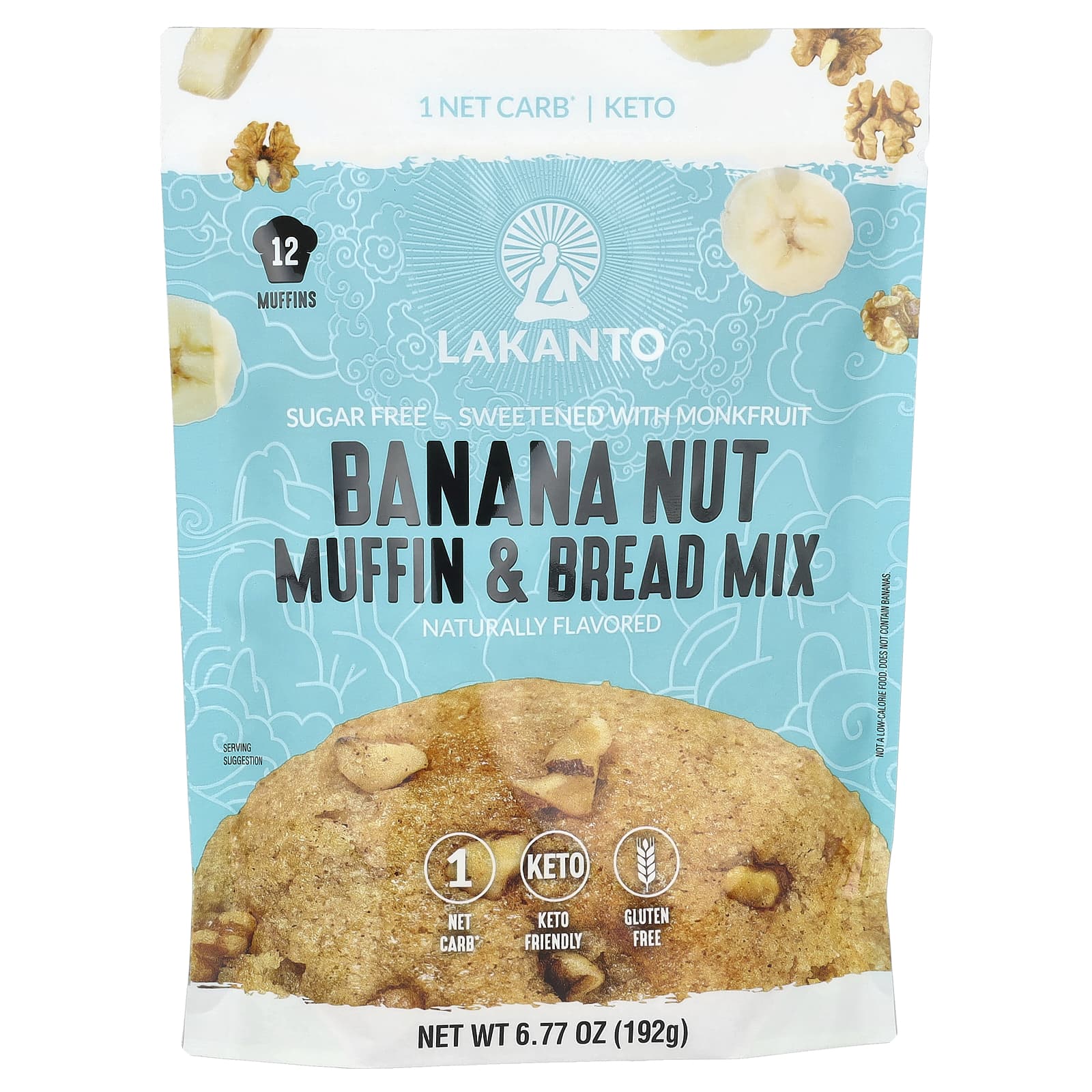 Lakanto, Смесь для выпечки с бананом и орехами, 192 г (6,77 унции)