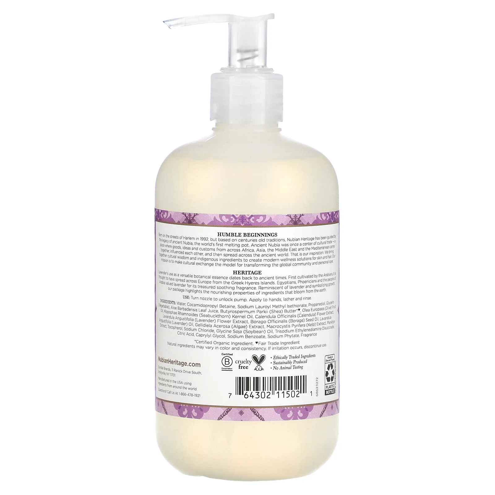 Nubian Heritage, Лаванда и полевые цветы, жидкое мыло для рук, 355 мл (12 жидк. Унций)