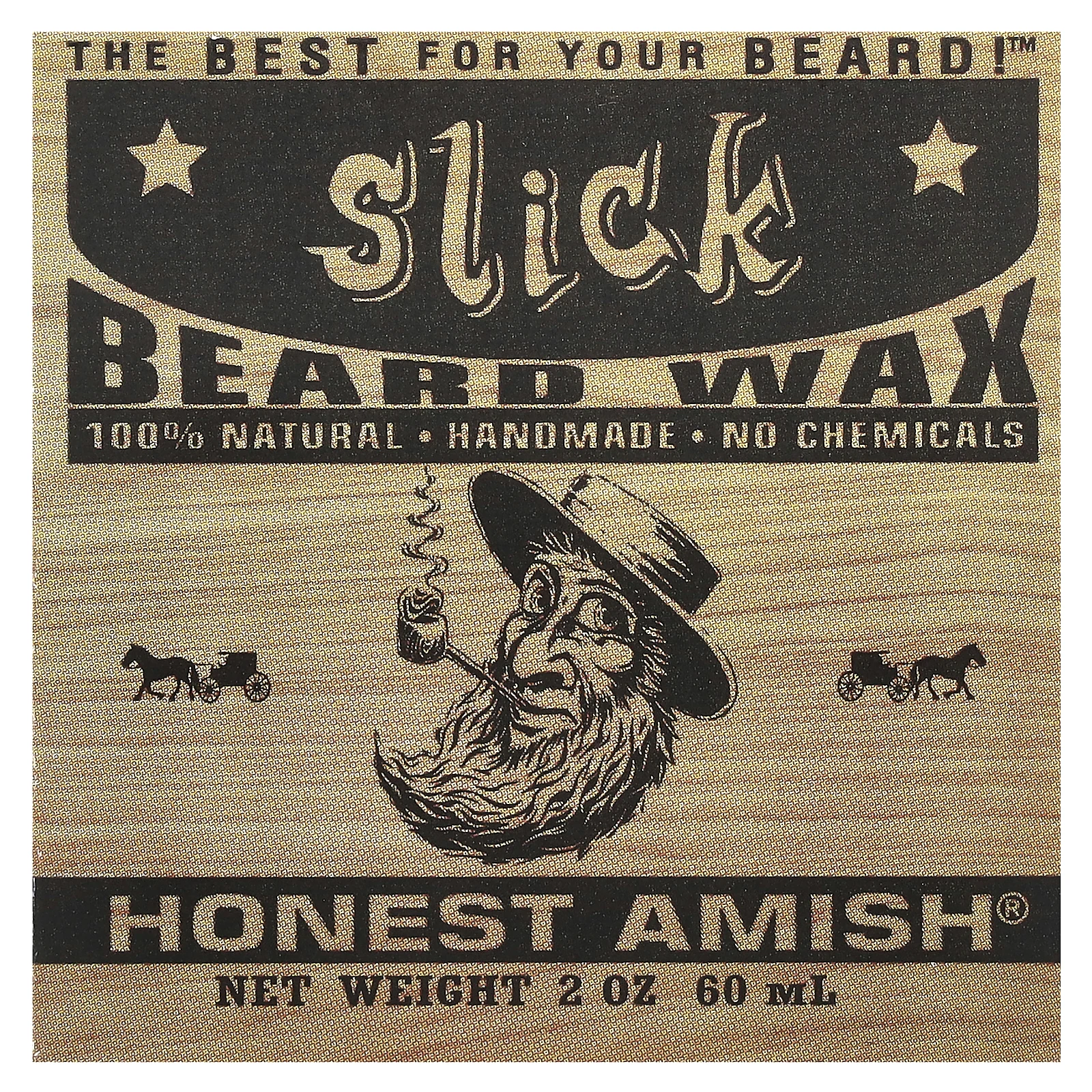 Honest Amish, Slick Beard Wax, 60 мл (2 унции)