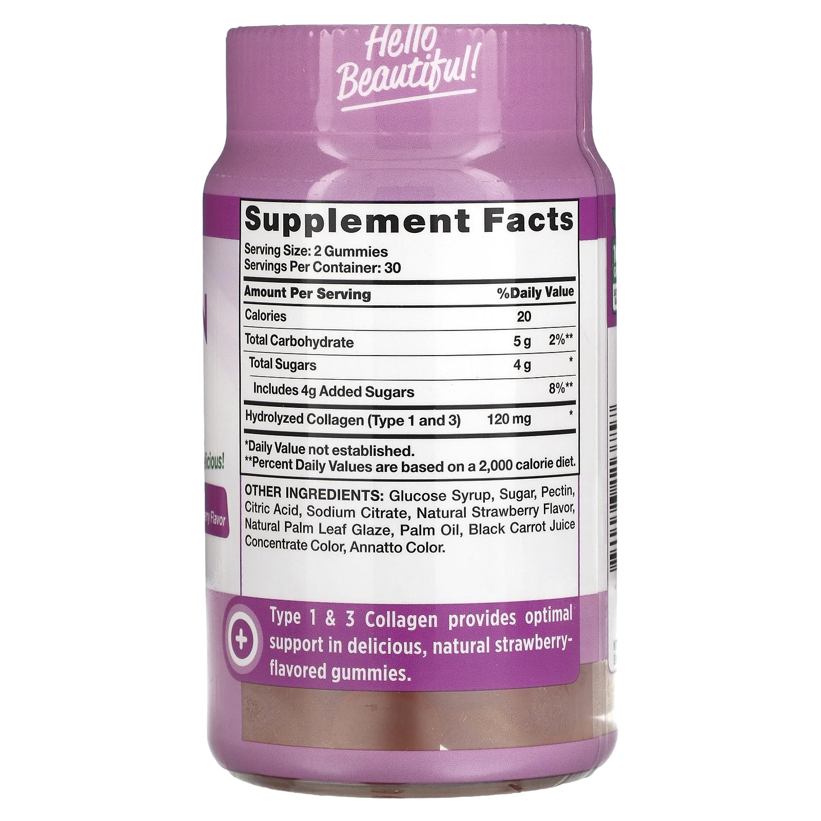 Nature's Truth, Beauty Collagen, жевательные мармеладки с коллагеном, типы 1 и 3, натуральная клубника, 60 жевательных таблеток