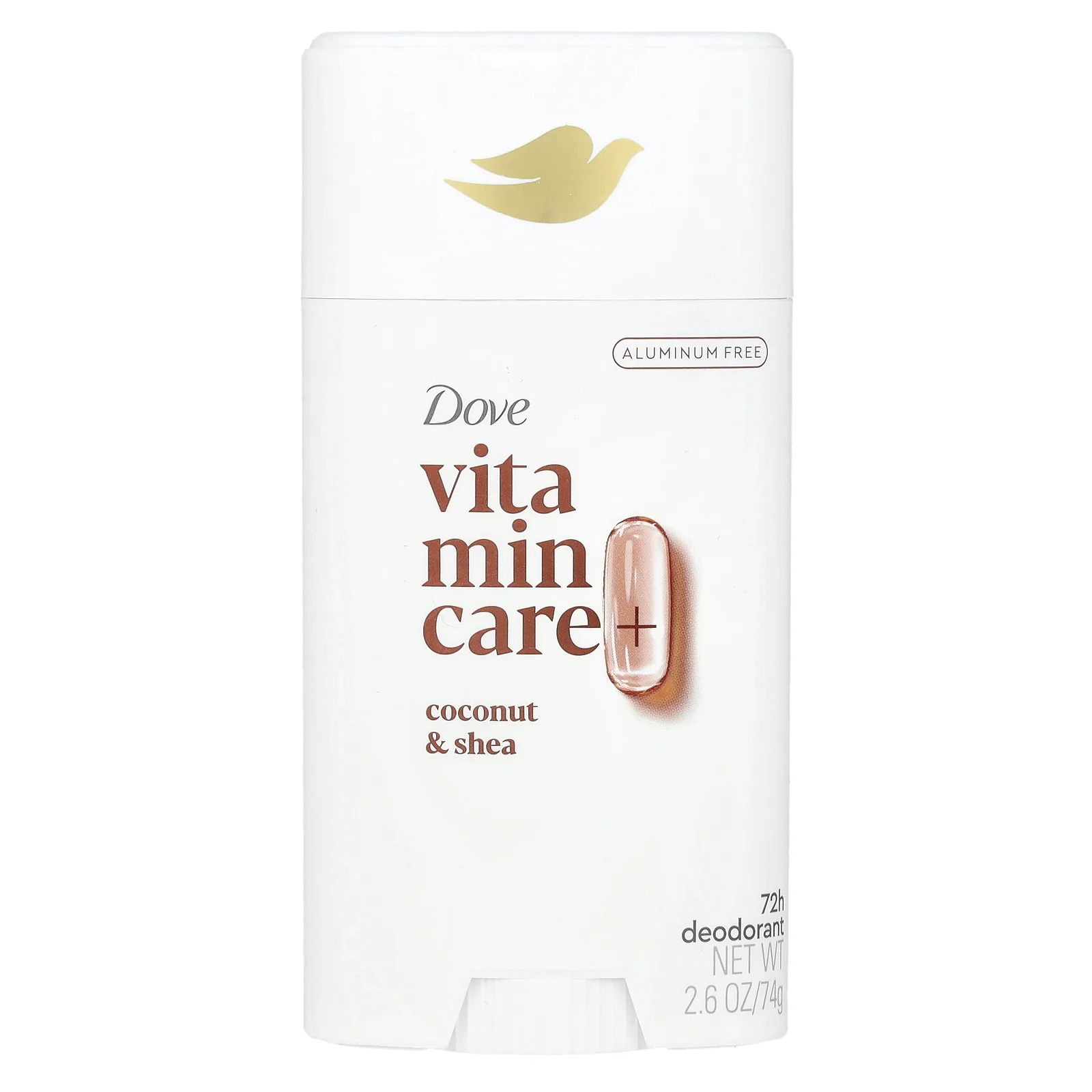 Dove, Vitamin Care + дезодорант, кокос и ши, 74 г (2,6 унции)