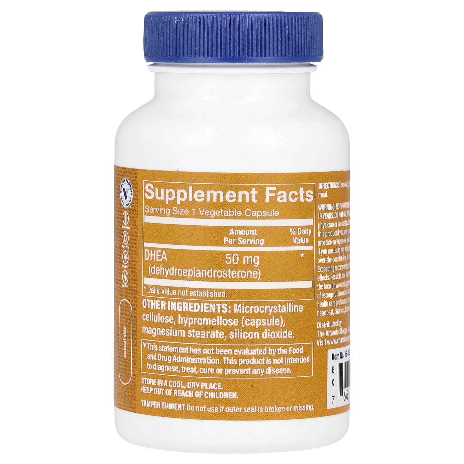 The Vitamin Shoppe, ДГЭА, 50 мг, 120 растительных капсул