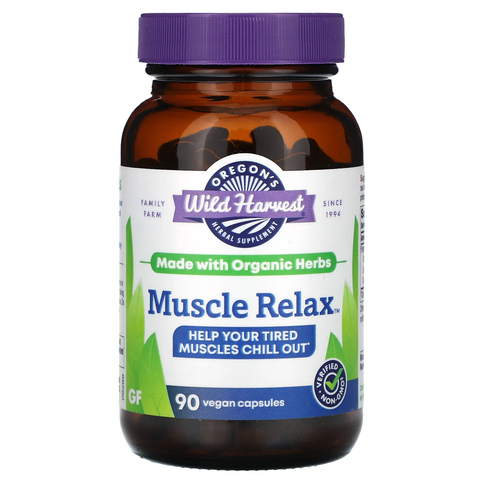 Oregon's Wild Harvest, Muscle Relax, 90 веганских капсул