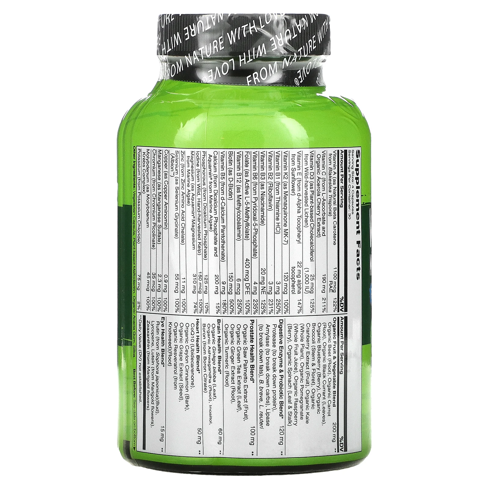 NATURELO, мультивитамины из цельных продуктов для мужчин старше 50 лет, 120 вегетарианских капсул