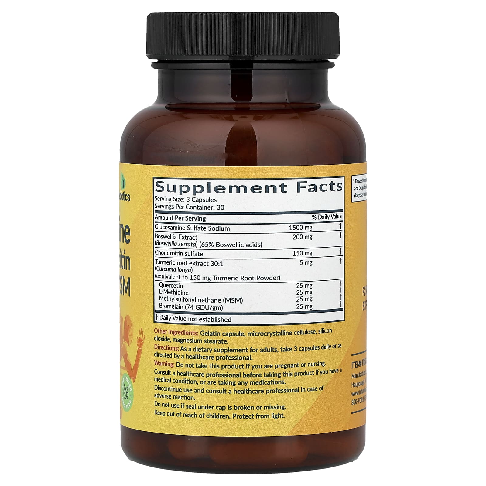 Futurebiotics, глюкозамин, хондроитин, куркума и МСМ, 90 капсул