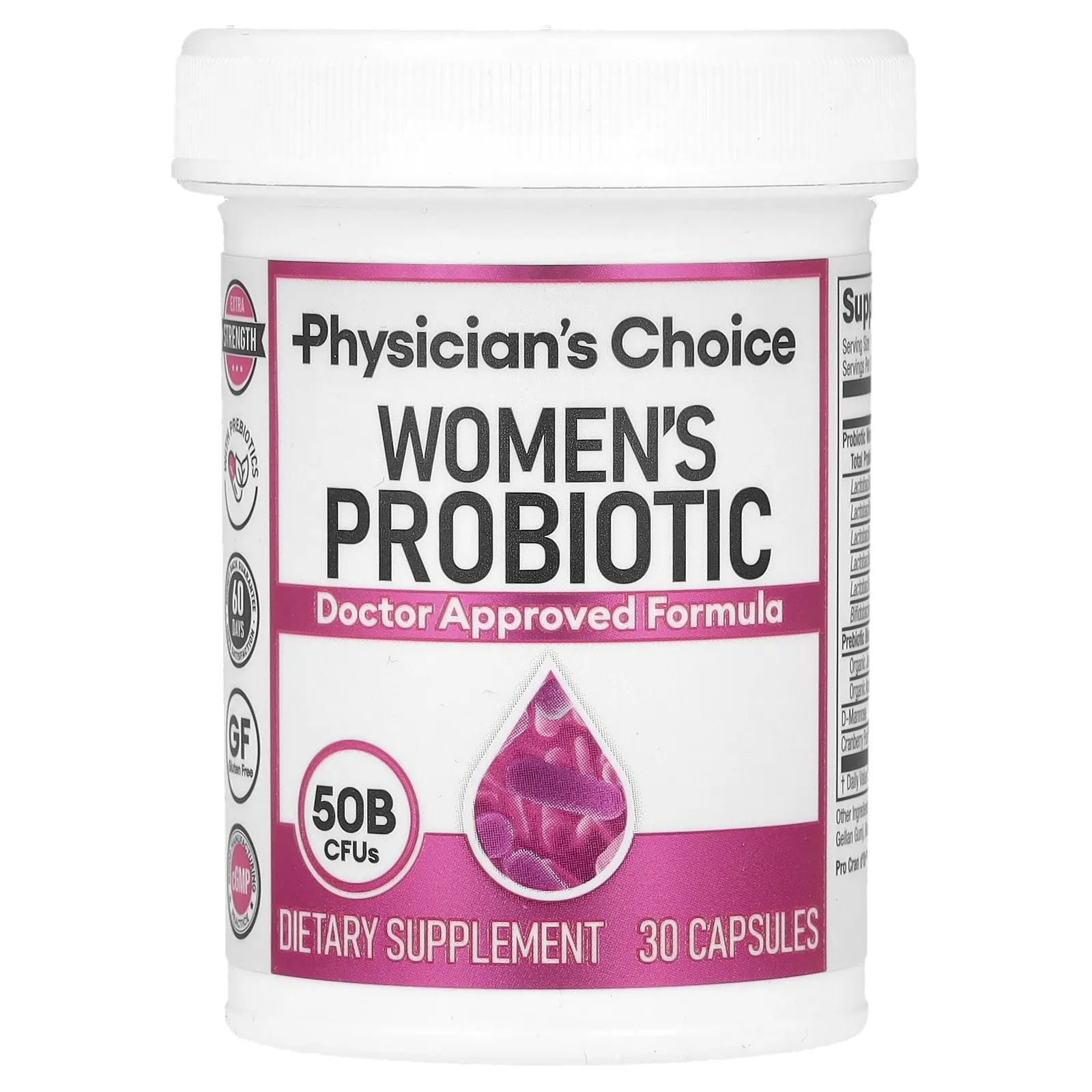 Physician's Choice, Пробиотик для женщин, 50 млрд КОЕ, 30 растительных капсул с отсроченным высвобождением