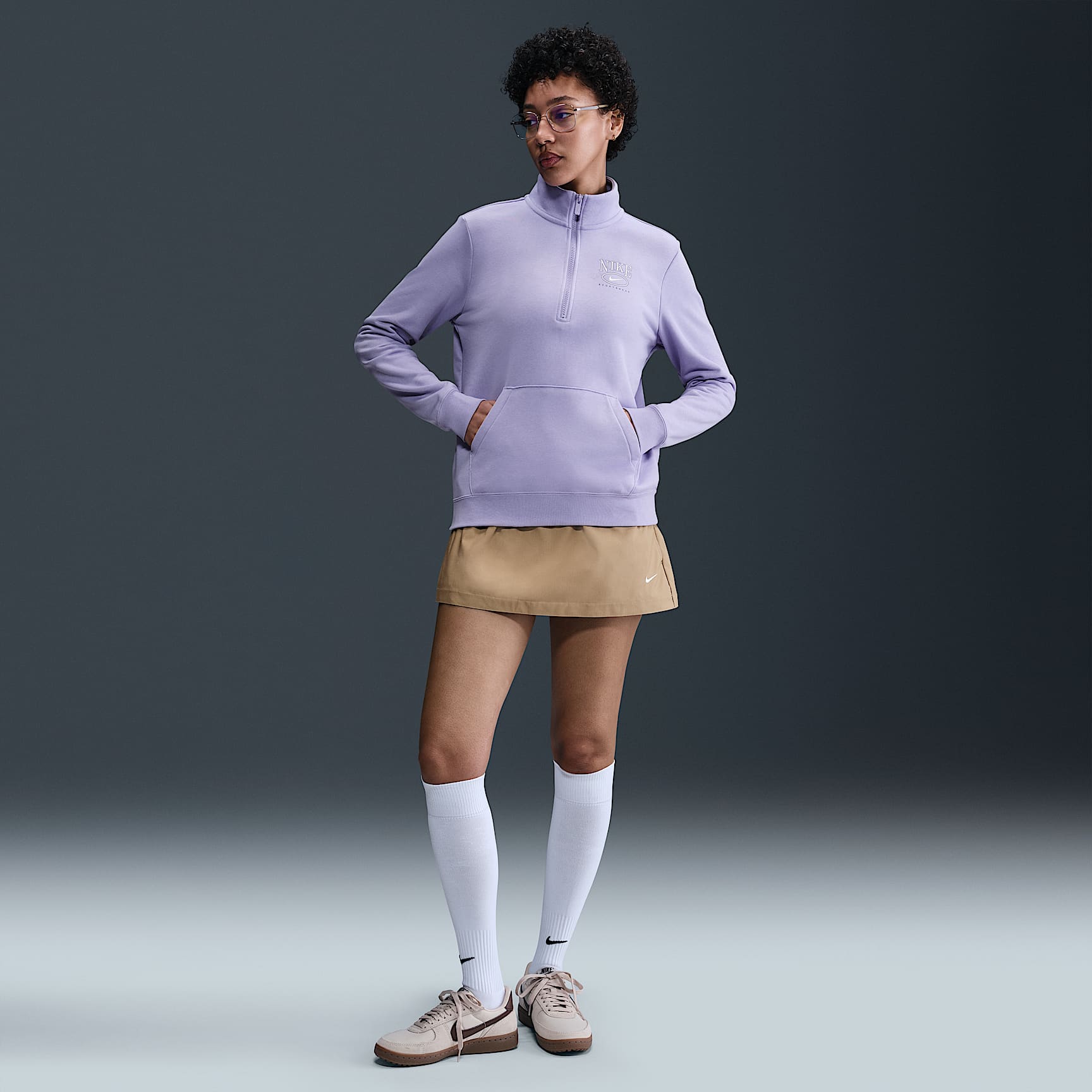 Nike Sportswear Club Fleece Women's Mock-Neck 1/2-Zip Graphic Top