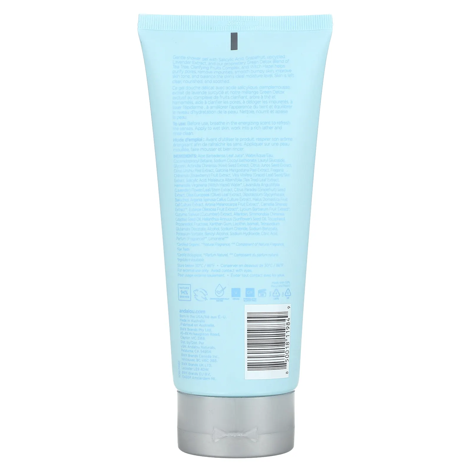 Andalou Naturals, гель для душа с грейпфрутом, очищающий, 251 мл (8,5 жидк. унции)