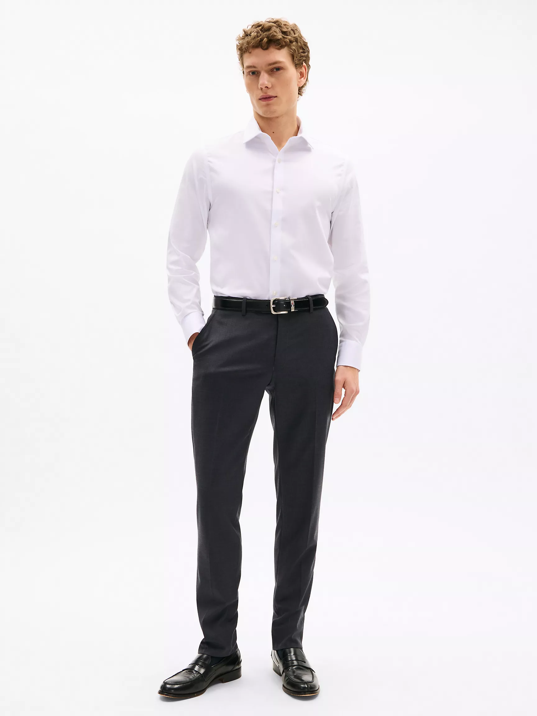 Мужская классическая рубашка Tommy Hilfiger, Приталенная рубашка THFlex